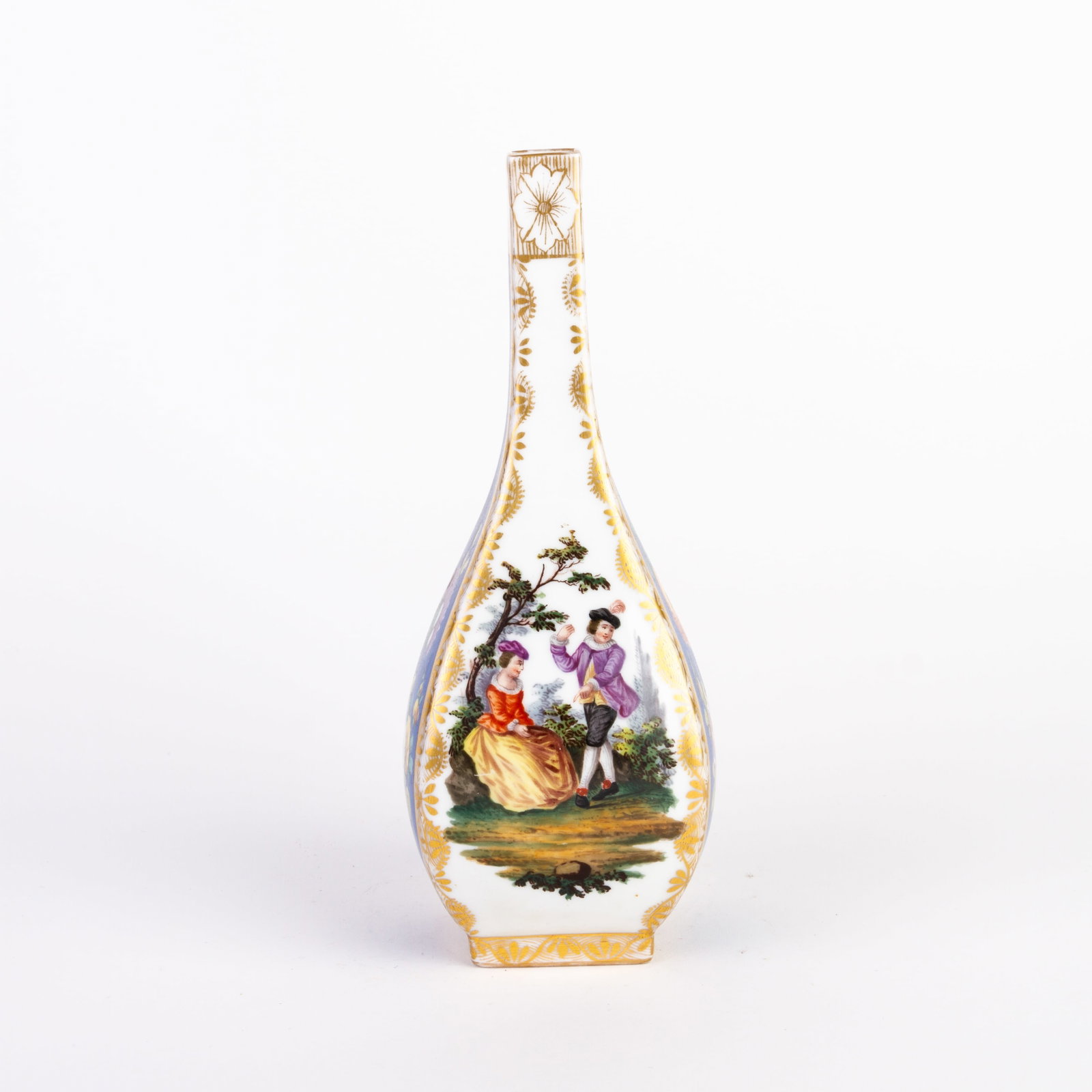 Meissen Augustus Rex Fine Porcelain Spill Vase 19th Century: DIMENSIONS APPROX 8.5x8.5x22.5CM.