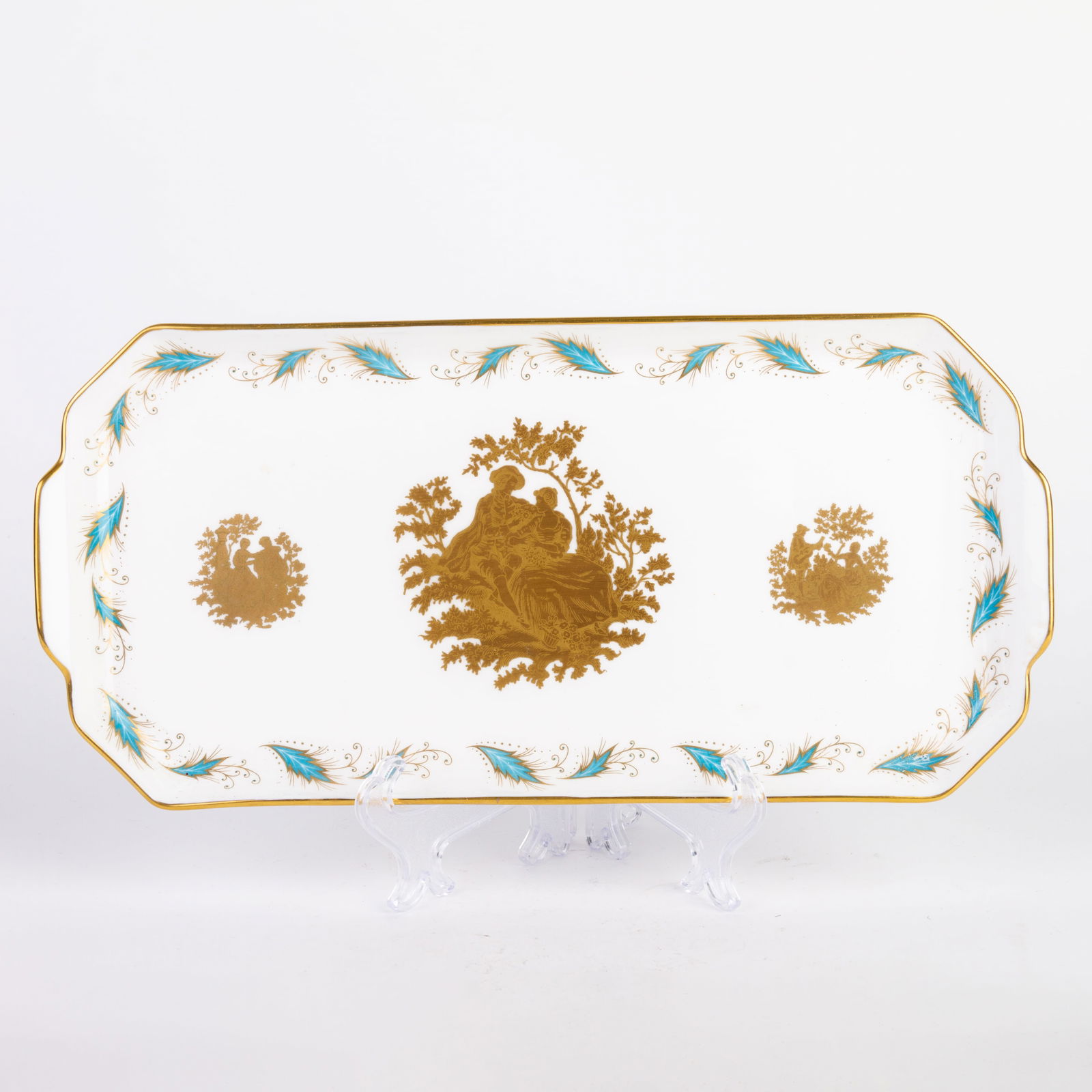 24KT Gold Staffordshire Porcelain Tray Vide Poche (1 of 6)
