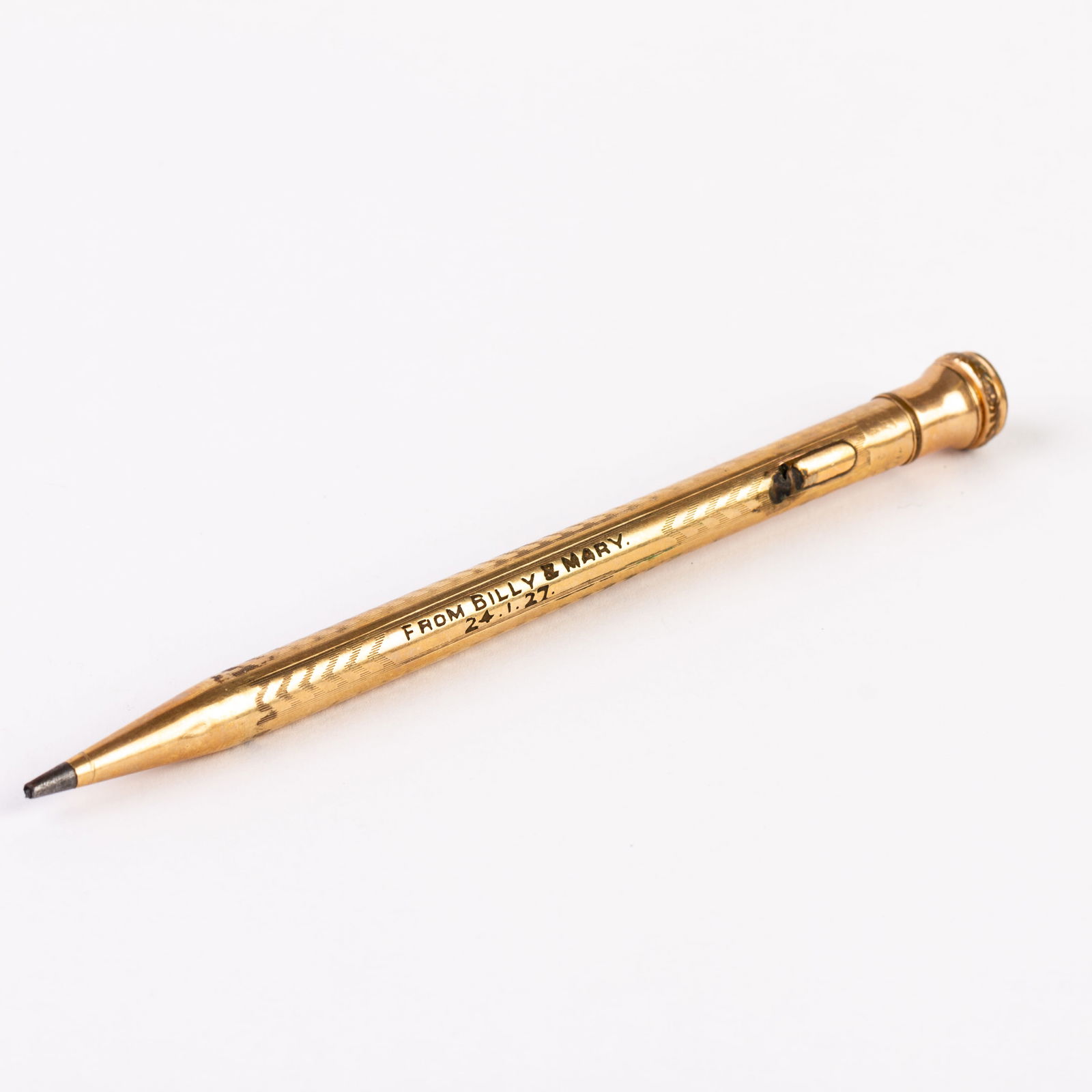 Antique Victorian English Engraved Gold Propelling Pencil (1 of 6)