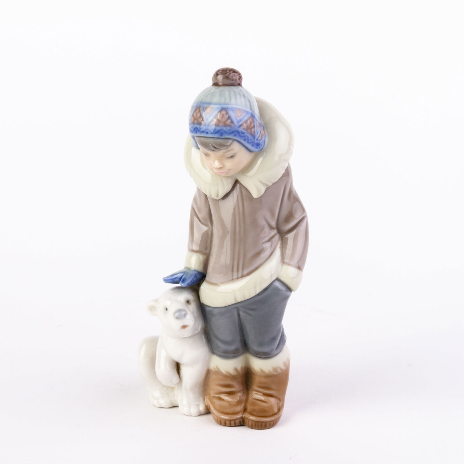 Lladro Fine Porcelain Sculpture "Eskimo Boy with Bear" 5238 (1 of 5)
