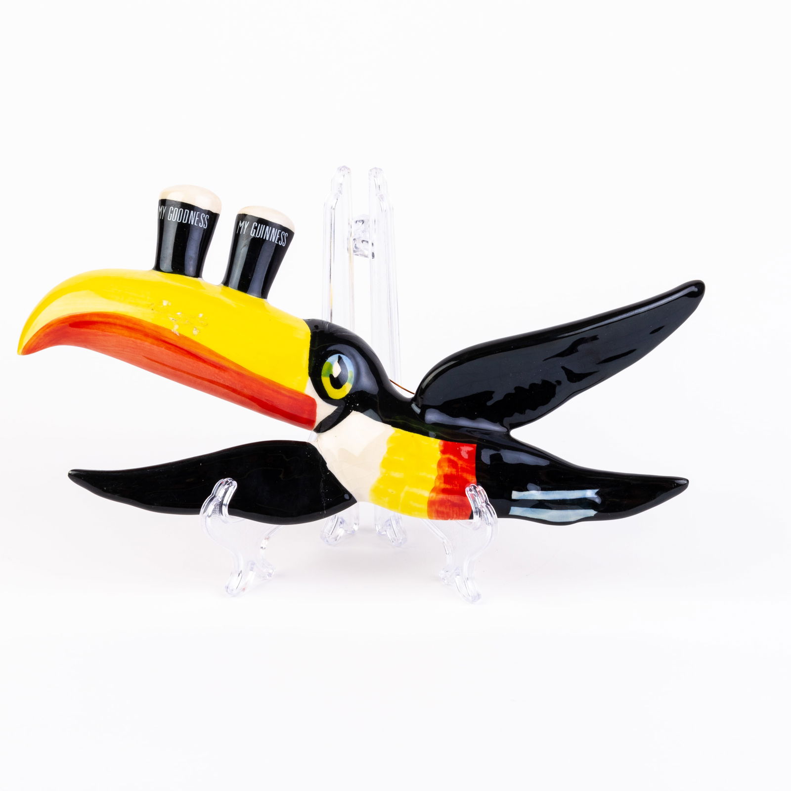 Carlton Ware Guiness Pelican Advertising Wall Plaque: DIMENSIONS APPROX 26x12x3CM.