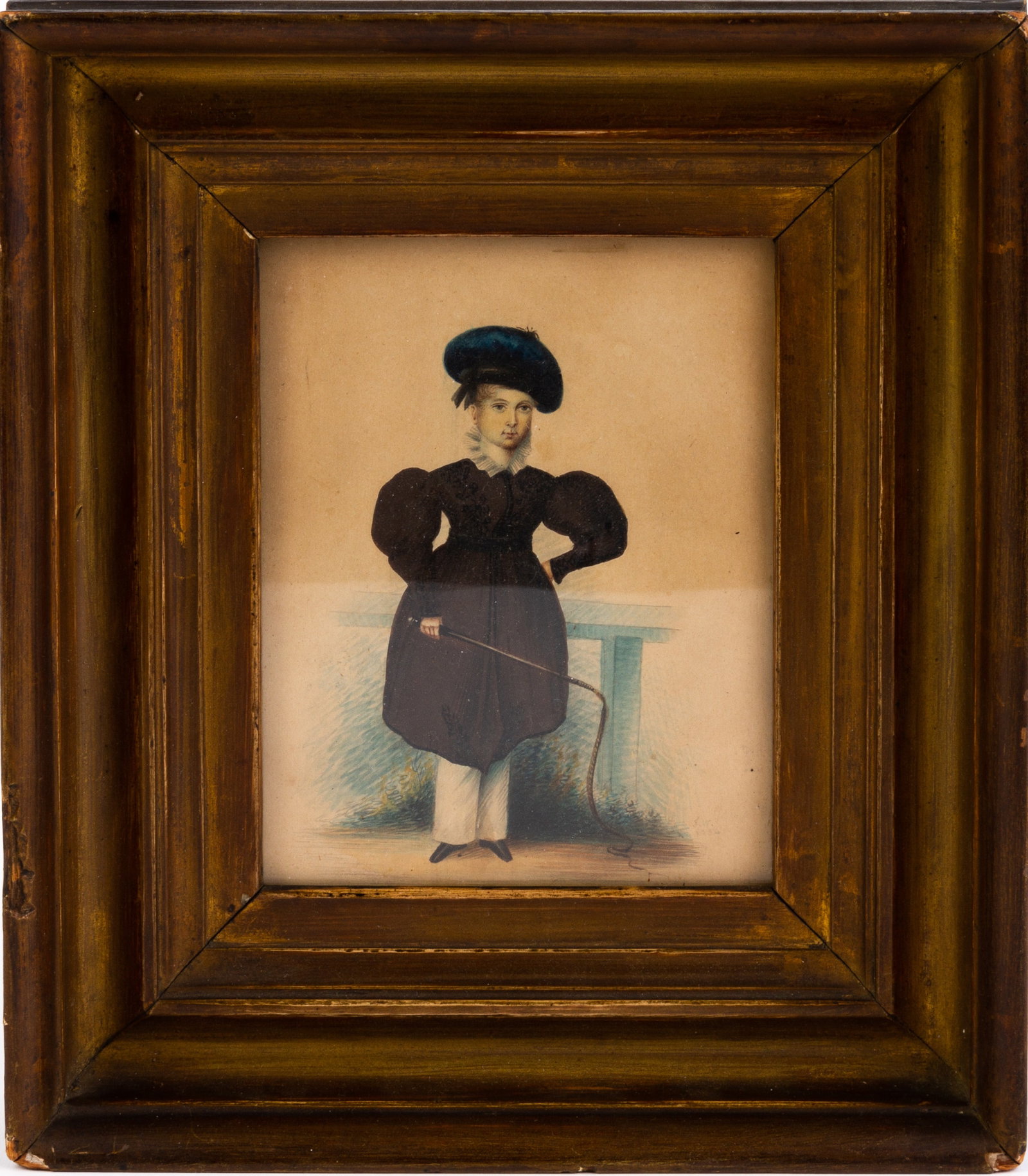 Victorian Equestrian Lithograph Child with Whip 19th Century (1 of 5)