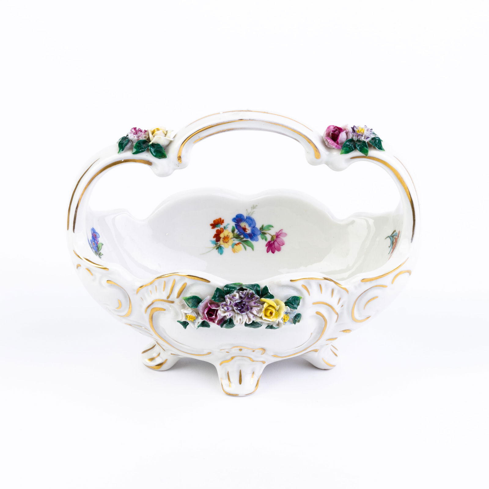 Dresden German Fine Porcelain Floral Basket (1 of 7)