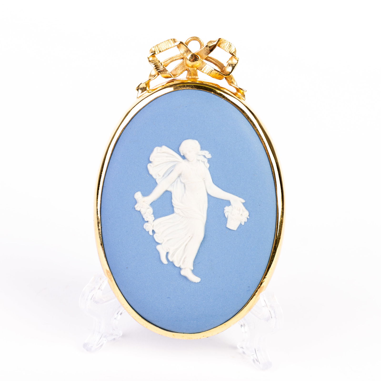 Wedgwood Jasperware Dancing Hours Portrait Plaque: DIMENSIONS APPROX 9x5.5x1CM.