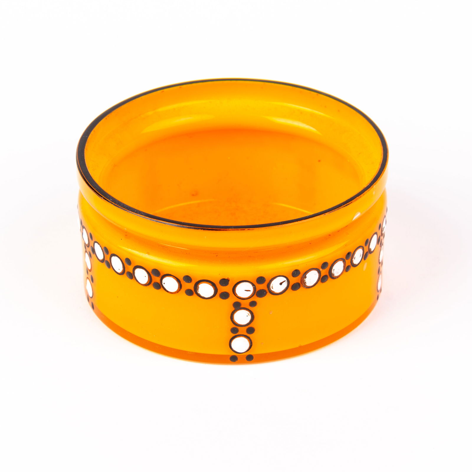 Loetz Tango Enamel Glass Art Deco Bowl: DIMENSIONS APPROX 10x10x5CM.