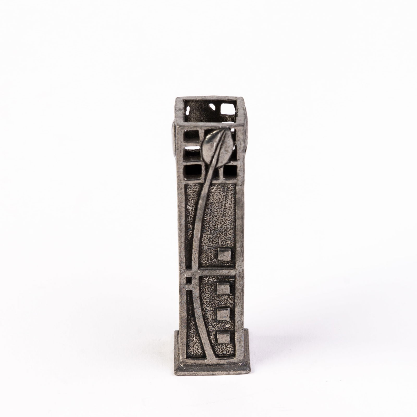 Manner of Rennie Mackintosh Pewter Miniature Vase (1 of 5)