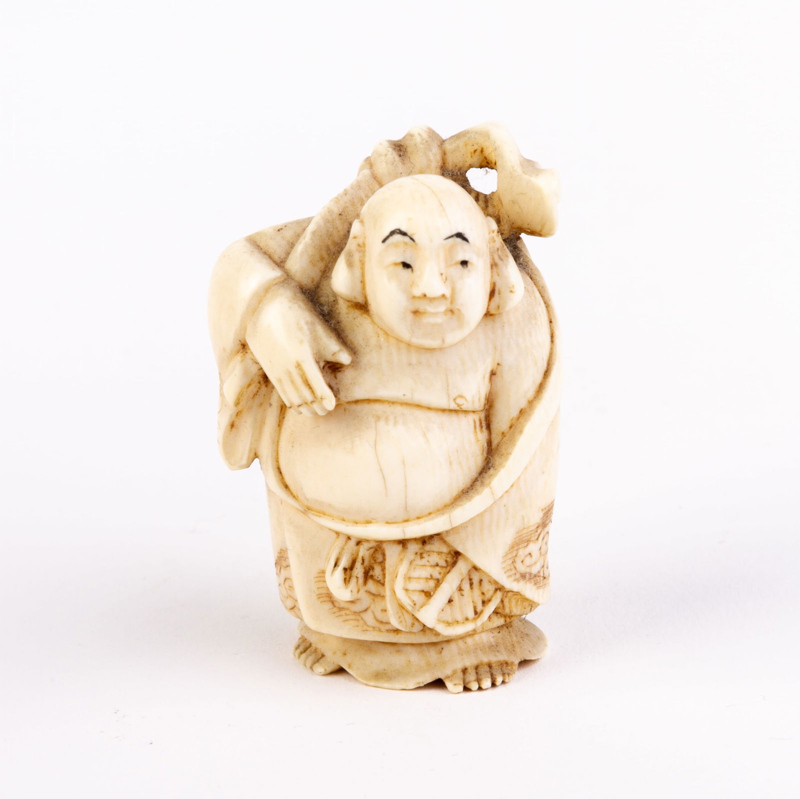 Signed Japanese Carved Netsuke Inro of Buddha (1 of 5)