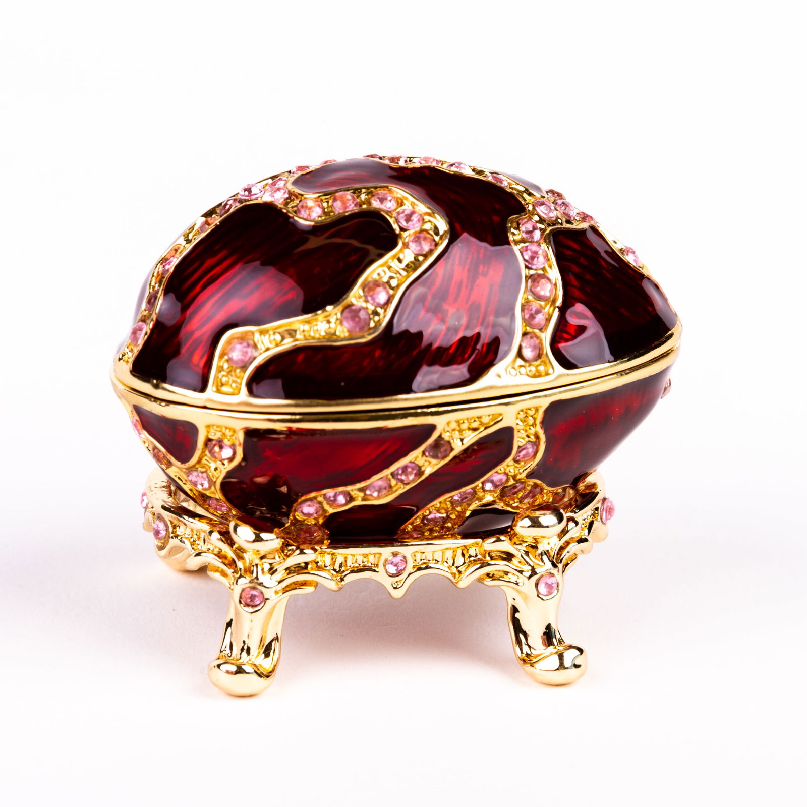House of Faberge Enamel Egg on Gilded Stand (1 of 5)