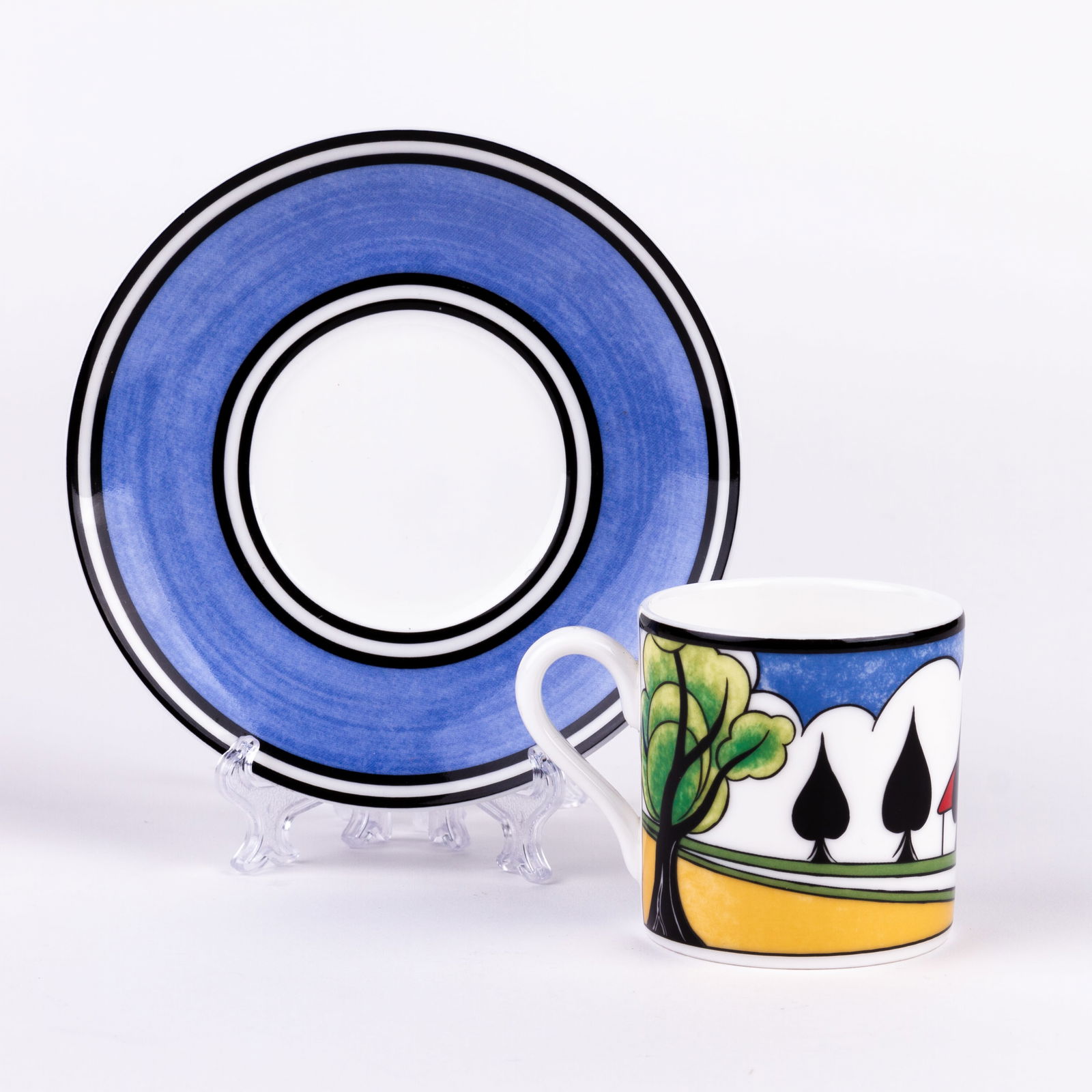 Clarice Cliff by Wedgwood Bizarre "May Avenue" Cup & Saucer (1 of 8)