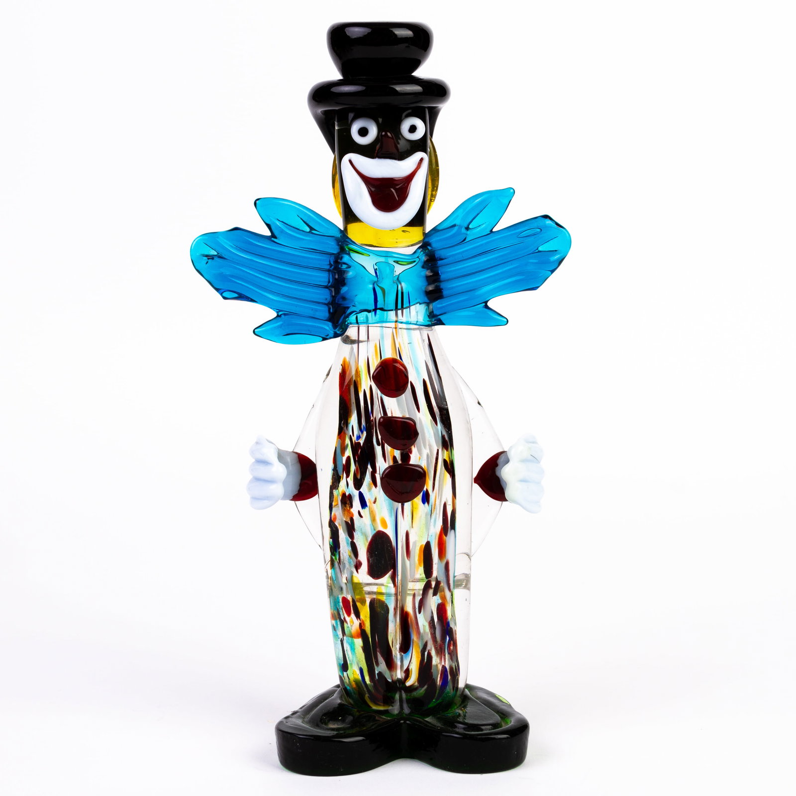 Murano Venetian Glass Vintage Clown Sculpture: DIMENSIONS APPROX 12x9x28CM.