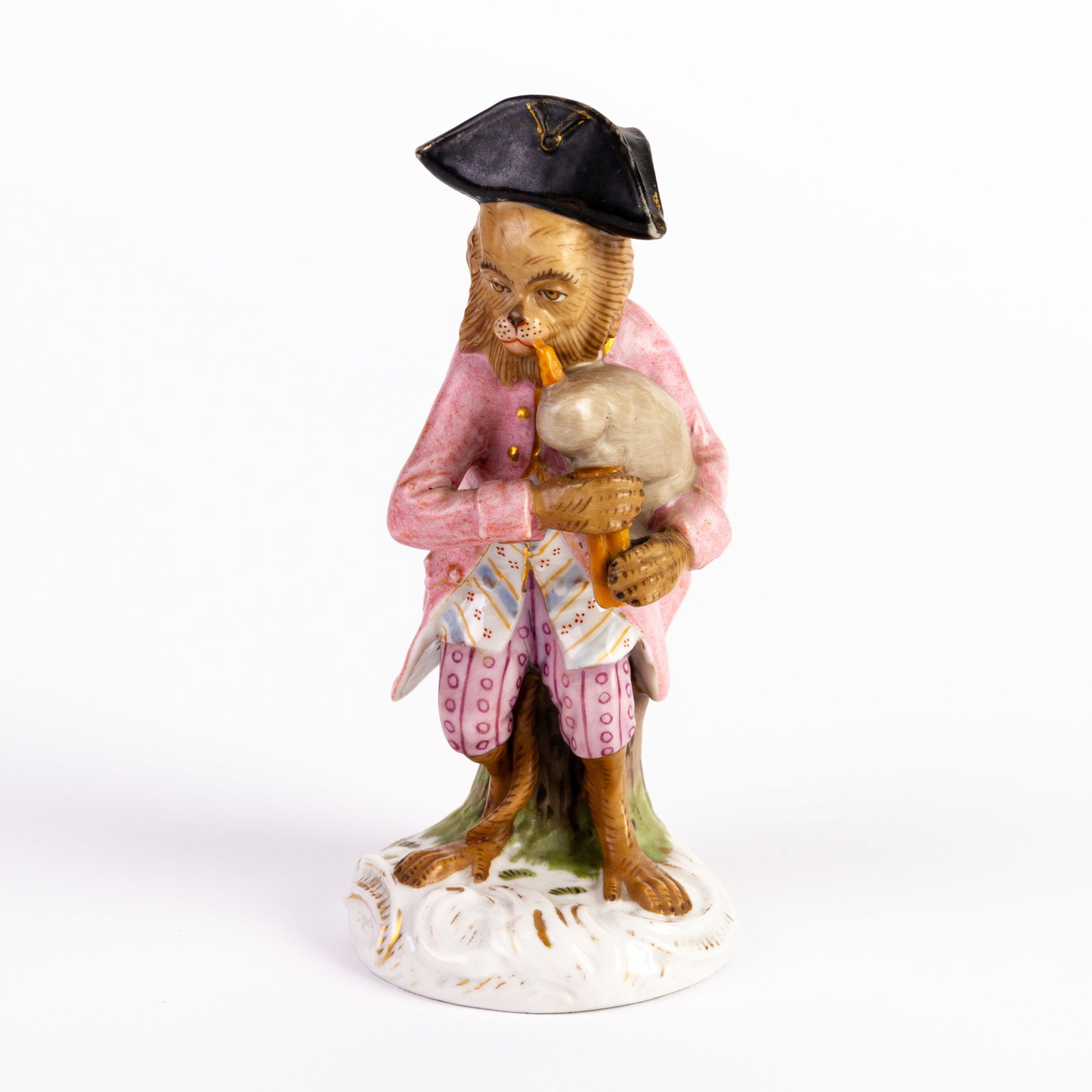 Meissen Style Monkey Band Musician German Porcelain Figure: DIMENSIONS APPROX 12x5.5x5.5CM
