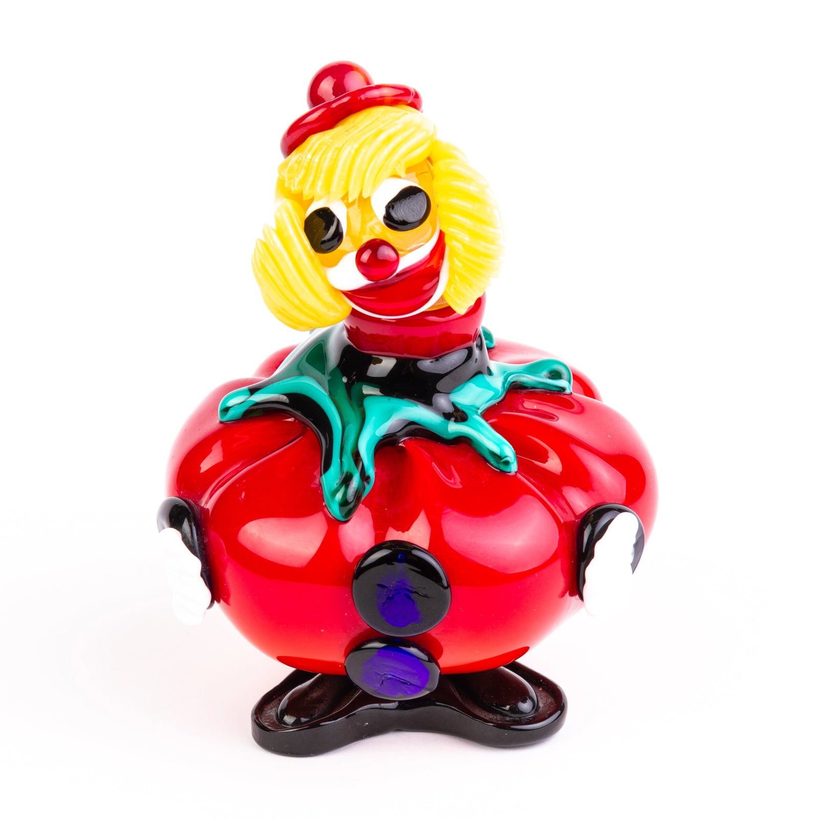 Murano Venetian Glass Designer Vintage Clown Sculpture: DIMENSIONS APPROX 15x15x19CM.