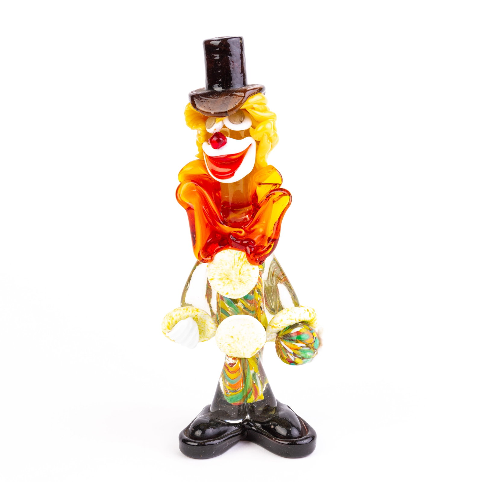 Murano Venetian Glass Designer Vintage Clown Sculpture: DIMENSIONS APPROX 11x9x26CM.