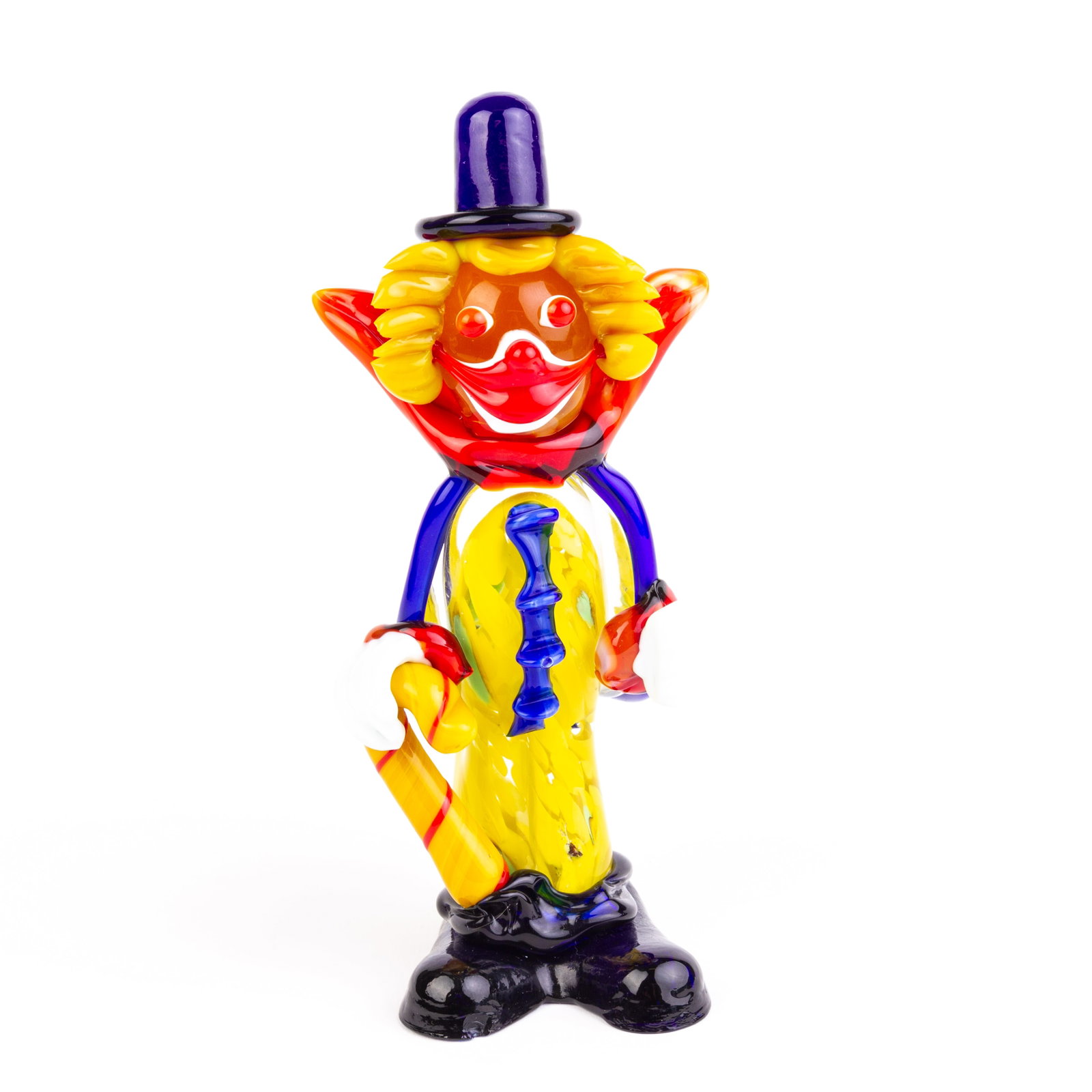 Murano Venetian Glass Designer Vintage Clown Sculpture: DIMENSIONS APPROX 8x7x18CM.