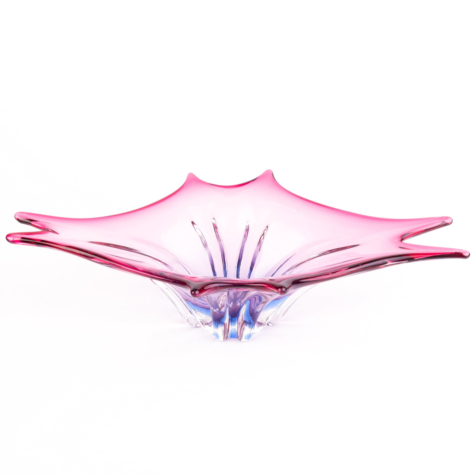 Murano Venetian Glass Designer Centrepiece Bowl: DIMENSIONS APPROX 39x20x10CM.