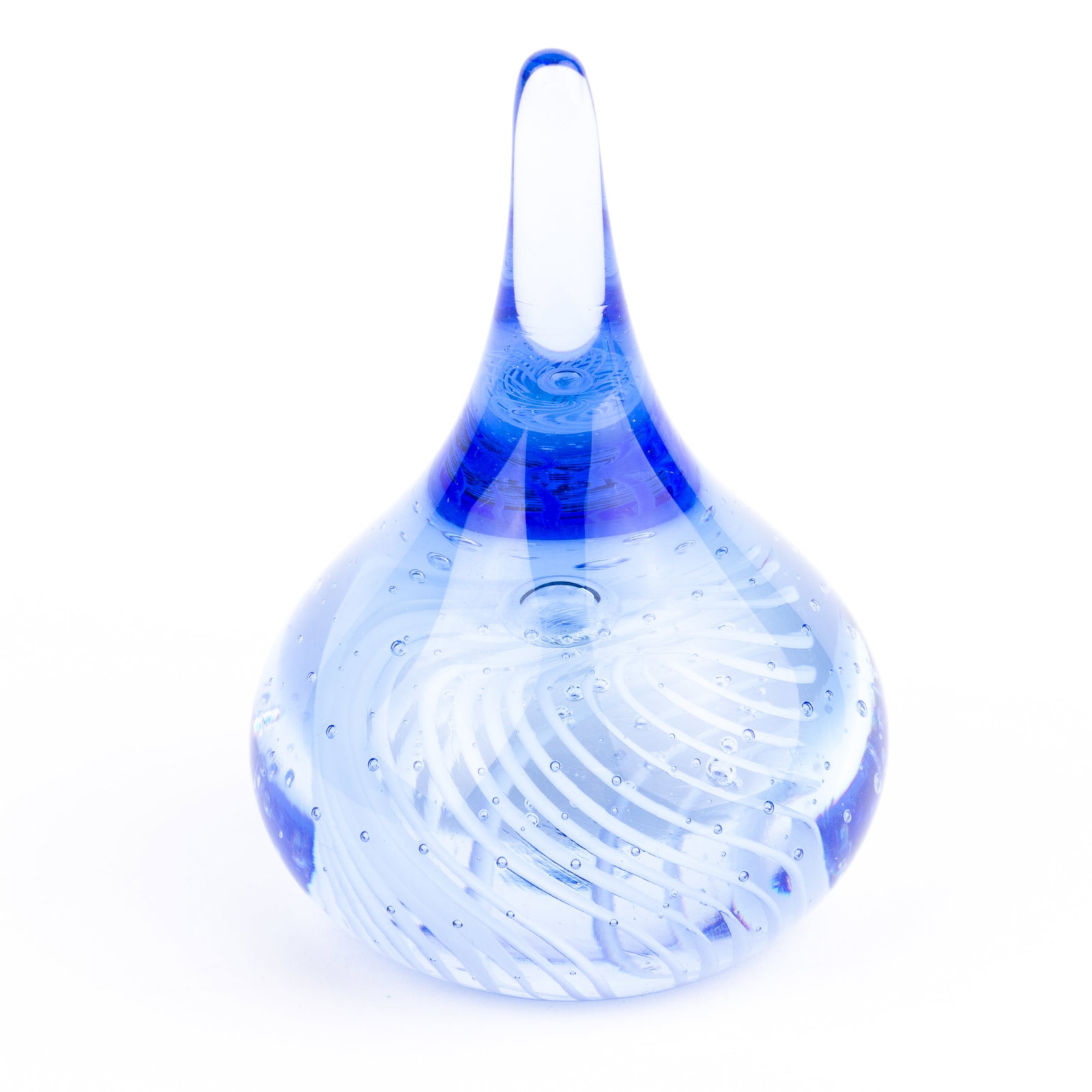 Caithness Scottish Designer Glass Paperweight: DIMENSIONS APPROX 8.5x8.5x13CM.