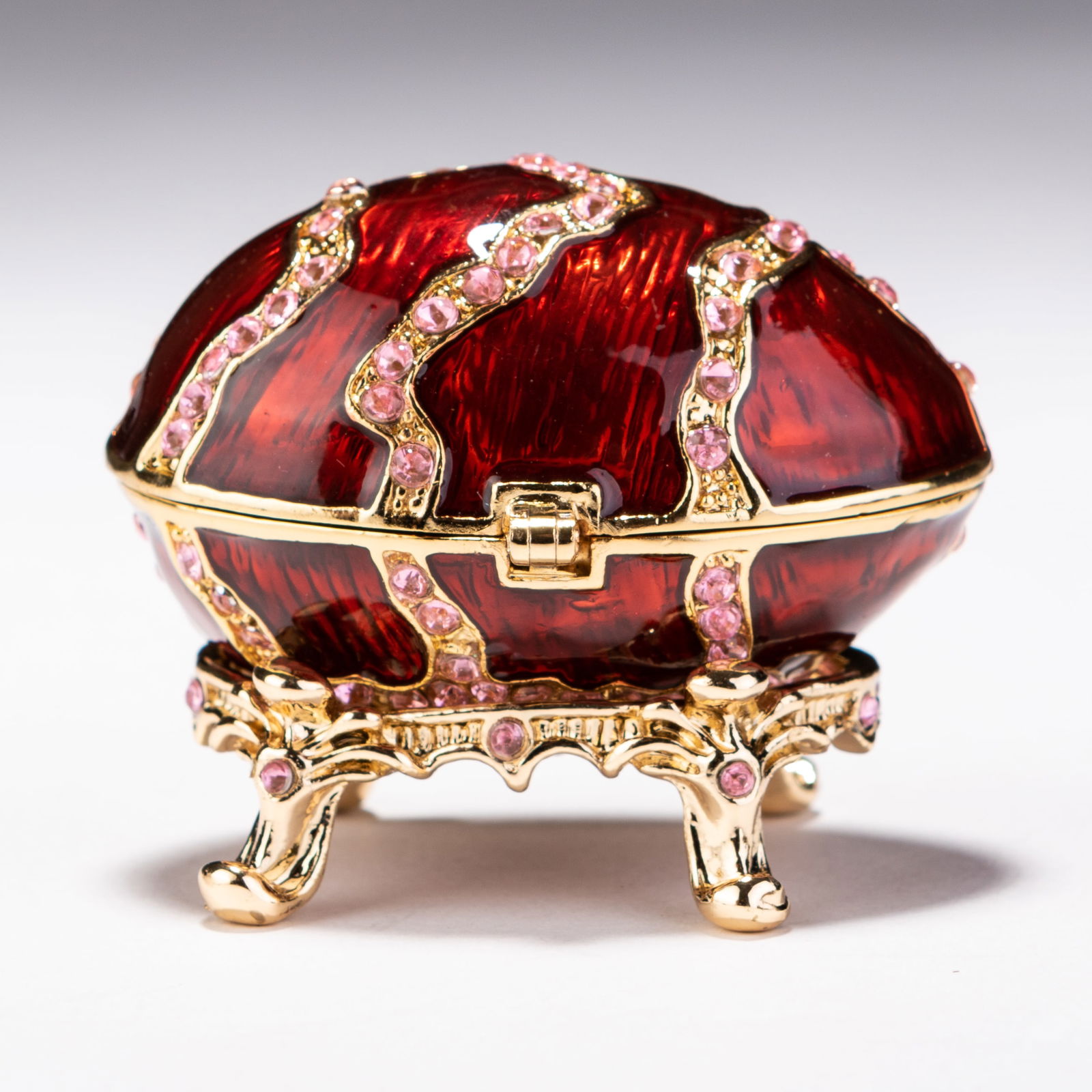 Faberge Style 24KT Gold Enamel Russian Egg Trinket Box (1 of 7)