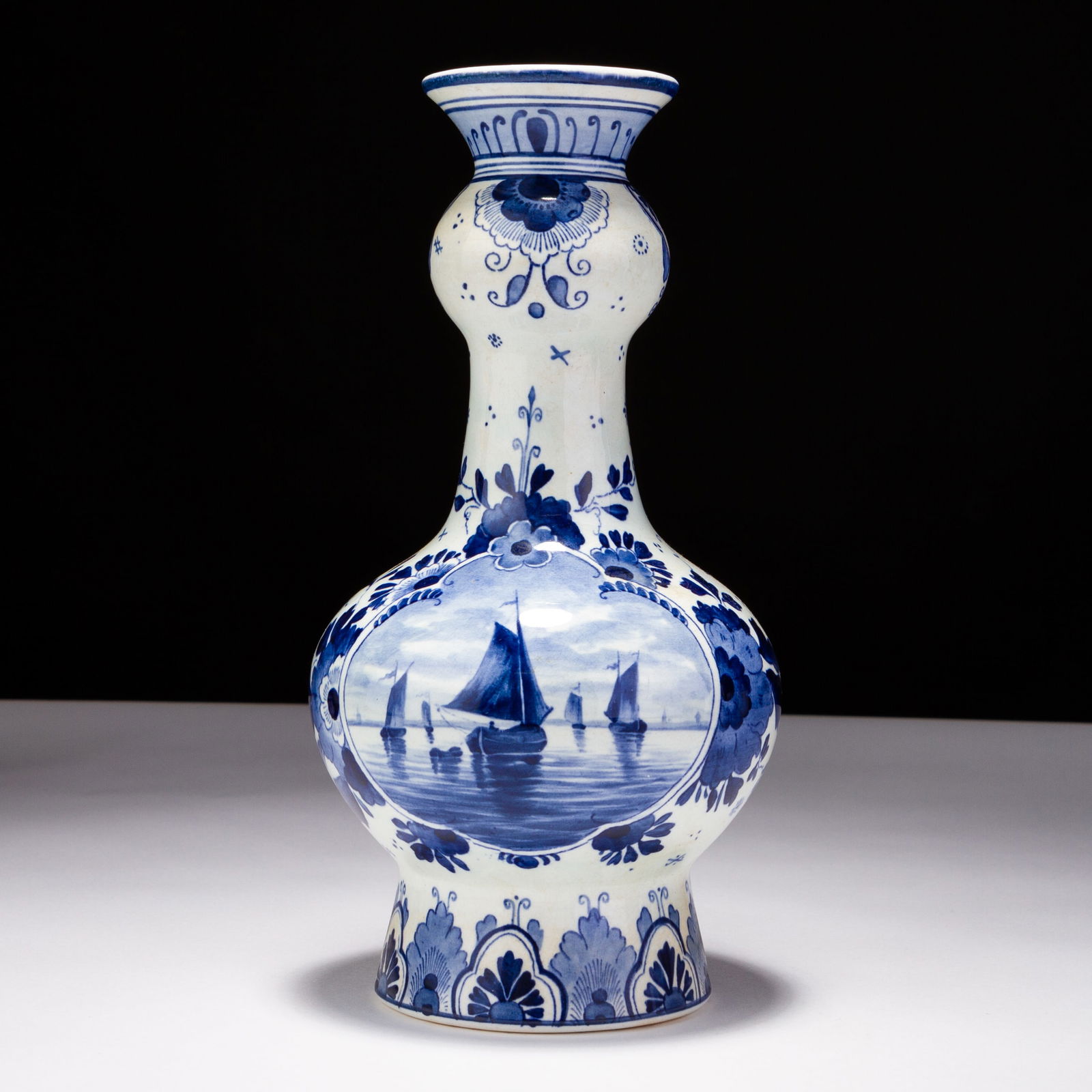 Delft Dutch Porcelain Nautical Vase 19th Century (1 of 5)