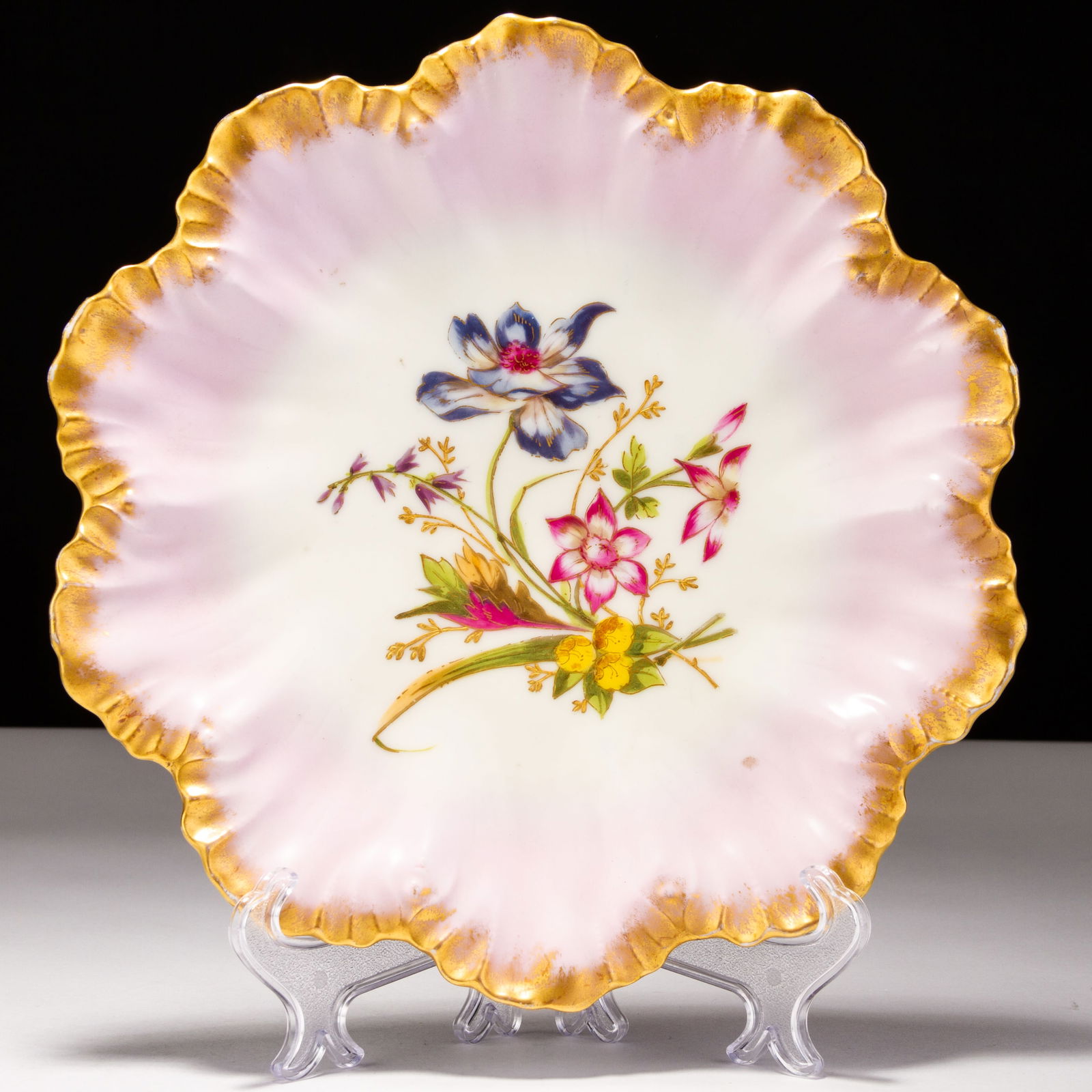 Alfred Lanternier Limoges Porcelain Scalloped Plate ca. 1890 (1 of 5)