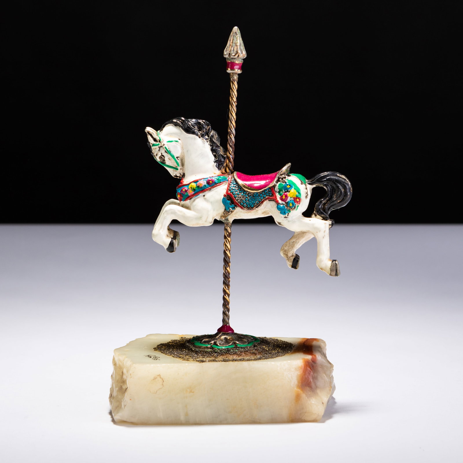 Signed Ron Lee Cold Painted Carrousel Horse Sculpture (1 of 5)