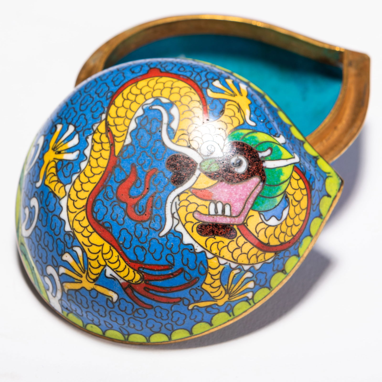 Chinese Cloisonne Enamel Dragon Trinket Box (1 of 6)