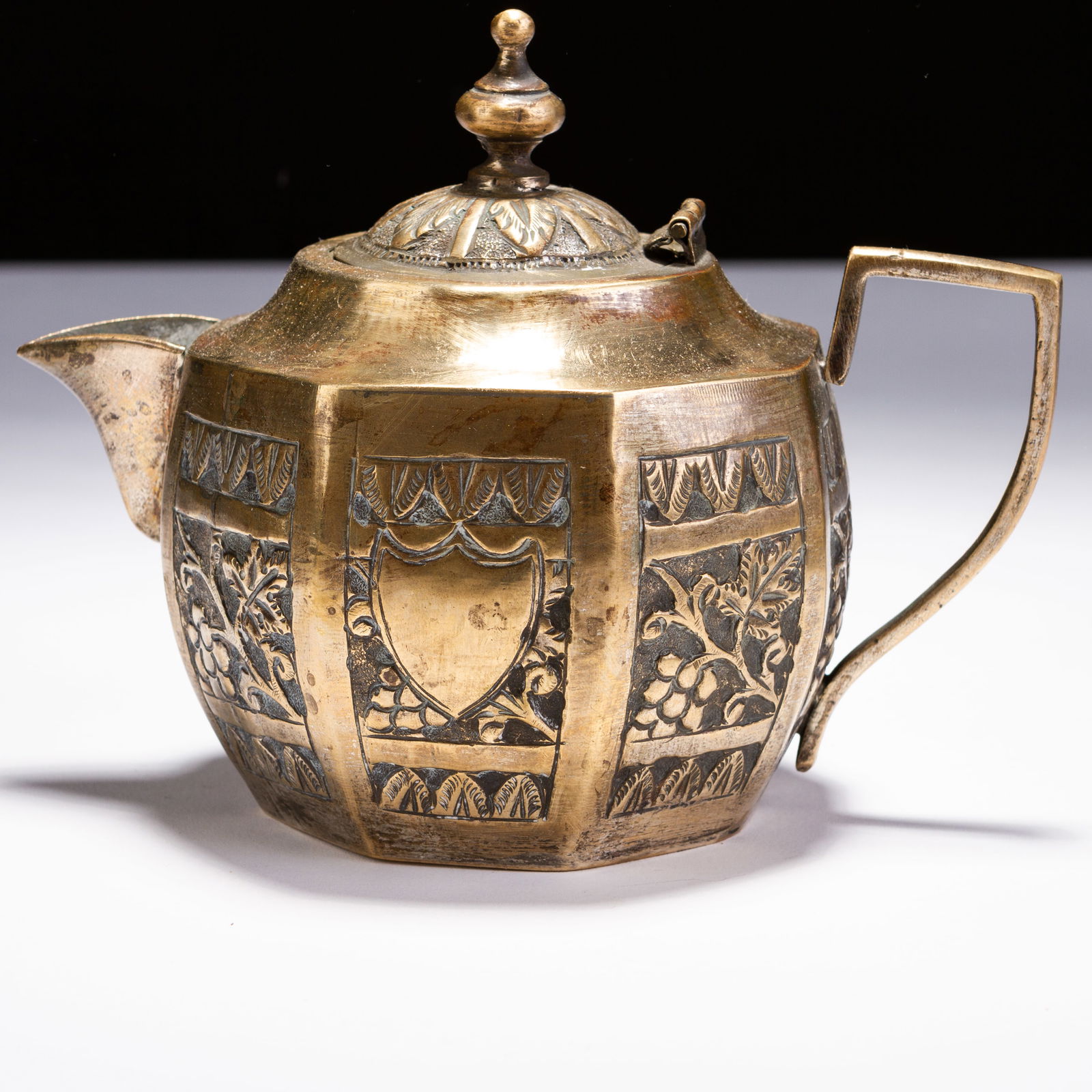 Indian White Metal Export Teapot 19th Century (1 of 6)