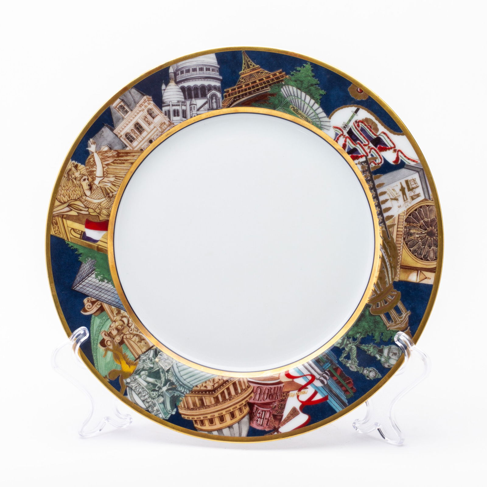 Bernardaud Fine Limoges "Metropoles" Collection Cabinet Plate: DIMENSIONS APPROX 26x26x2.5CM. Potential buyers should note that condition reports are matters of opinion only, they are non-exhaustive and based solely on what can be seen to the naked eye unless oth