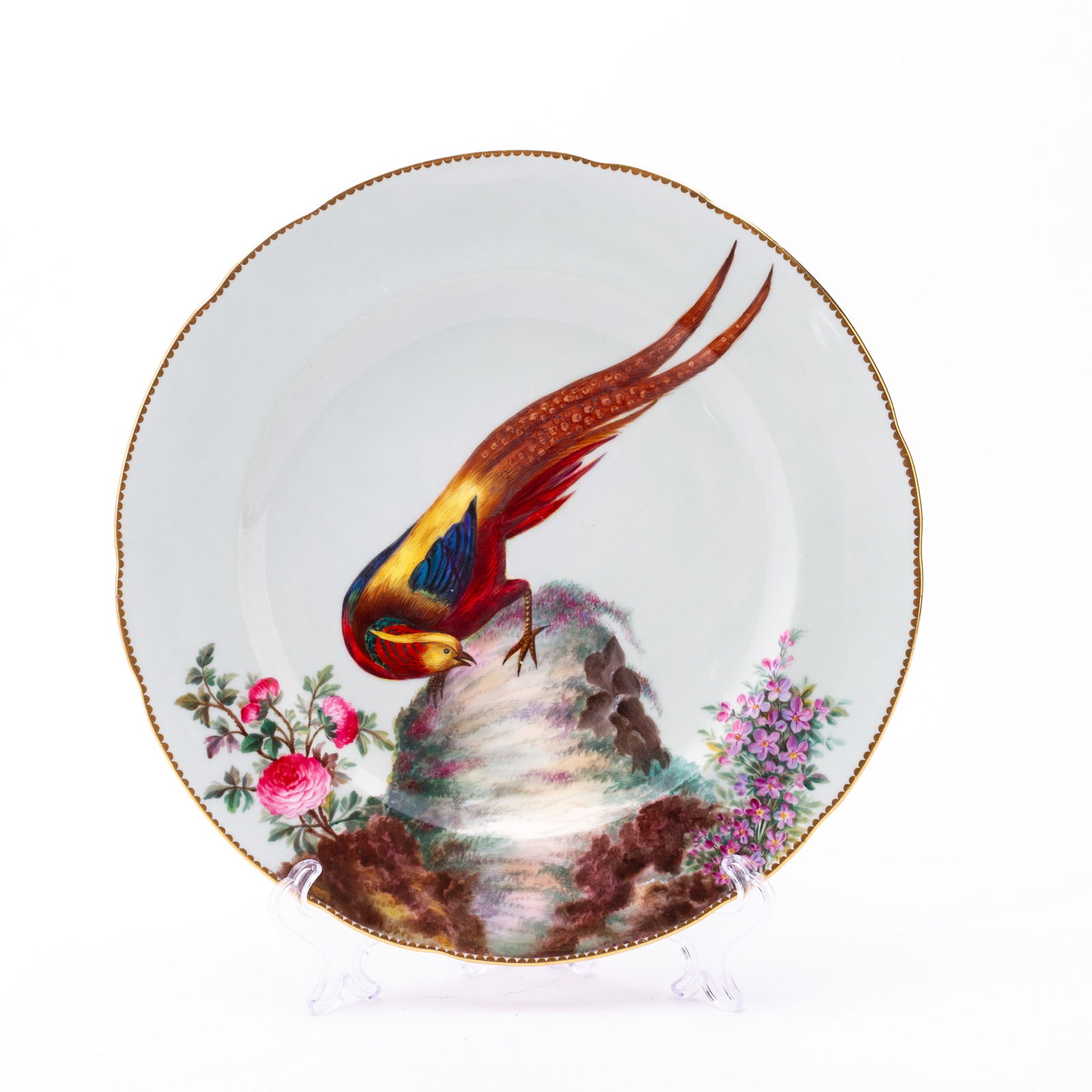 Minton Fine Porcelain Hand-Painted Exotic Bird Cabinet Plate 19th Century (1 of 5)