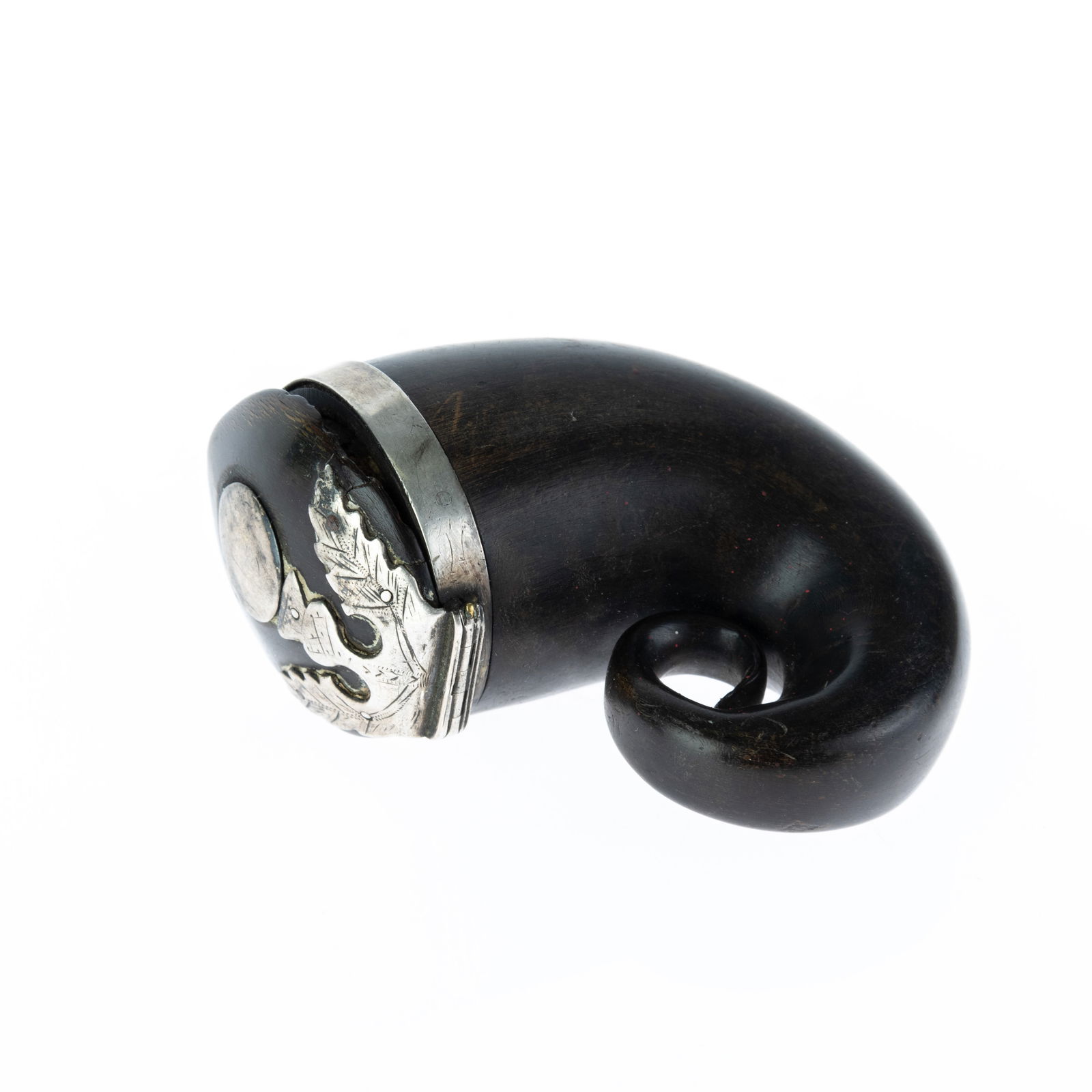 Silver Mounted Scottish Ram's Horn Snuff Mull 19th Century (1 of 6)