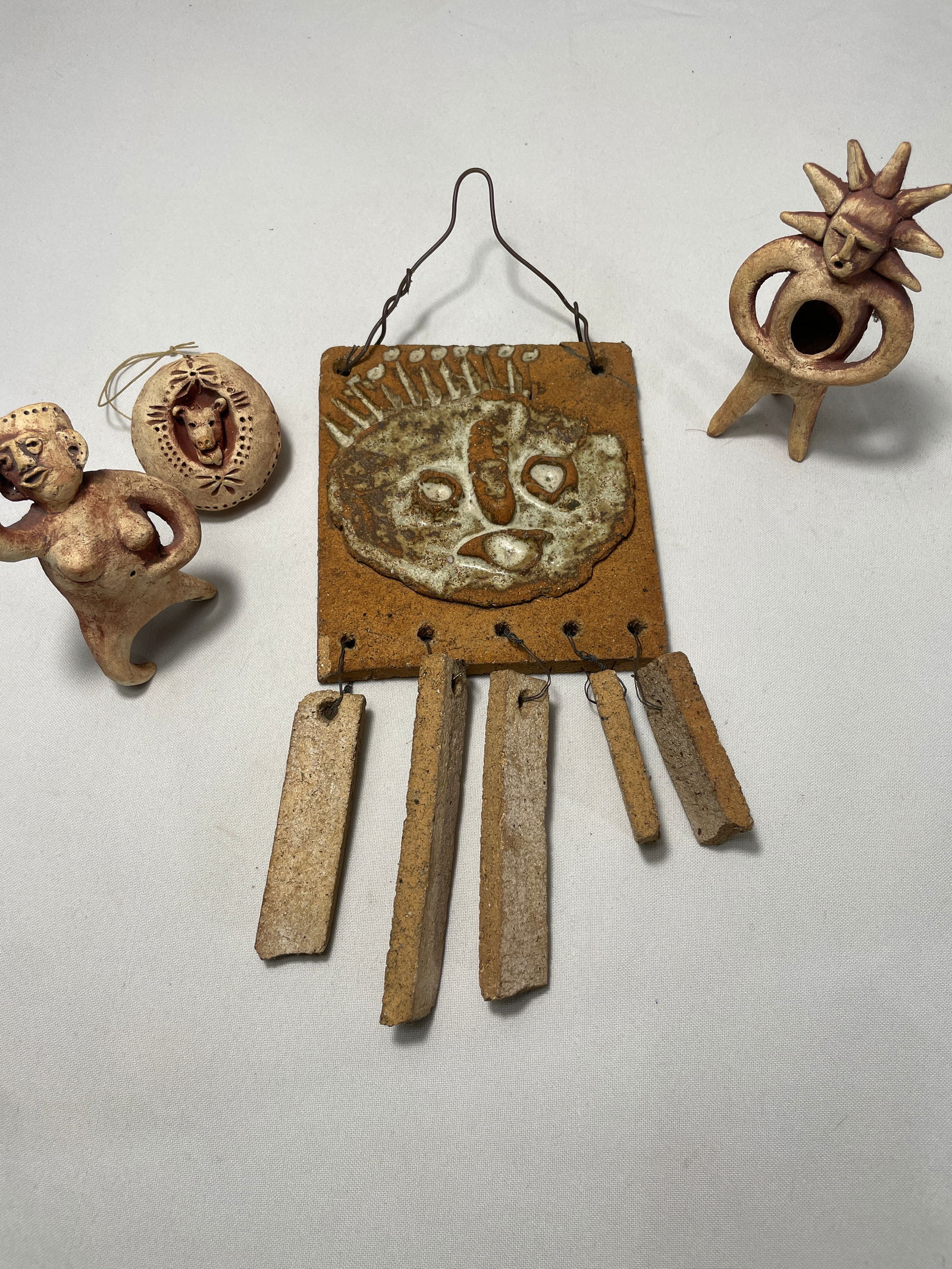 - Assorted Pottery Decor, Wind Chime, Figurines (1 of 6)