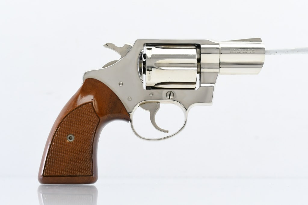 1972 Colt Detective Special - Nickel (2"), 38 Spl., Revolver (W/ Holster), SN - C20508: According to Colt Archives Serial Number Database, this Detective Special was produced in 1972 (first block production - "Third Issue"). SPECS: Nickel plated finish, 2" barrel with shrouded extractor
