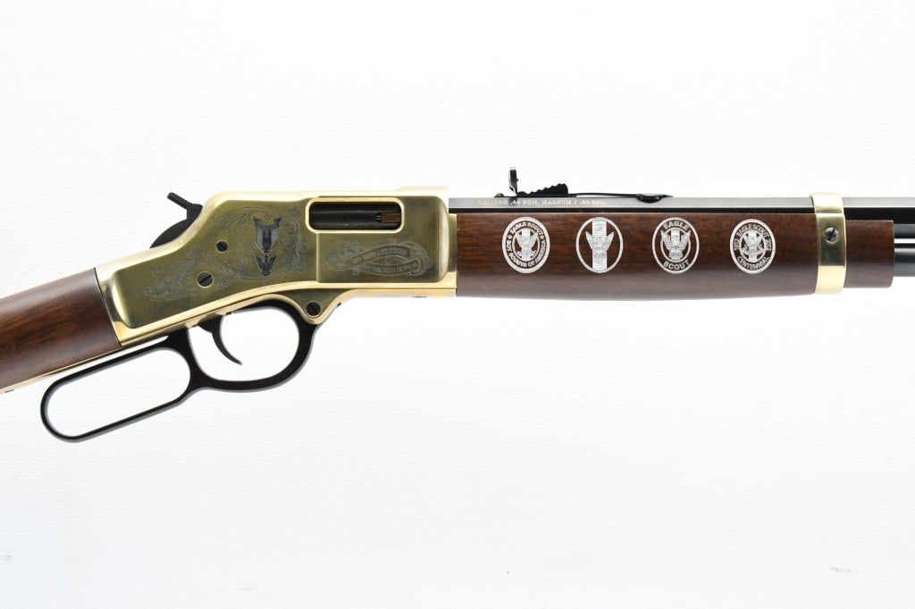 #69 Of 2012 Henry Big Boy "Eagle Scout Centennial", 44 Mag./ Spl, Lever-Action (NIB), SN - 100ES0...: This 2012 Special Limited Edition Henry Big Boy Eagle Scout Centennial Tribute .44 Magnum/.44 Special lever-action rifle is #69 of 2,012 produced (serial number - "100" = One-Hundredth Edition, "ES" =