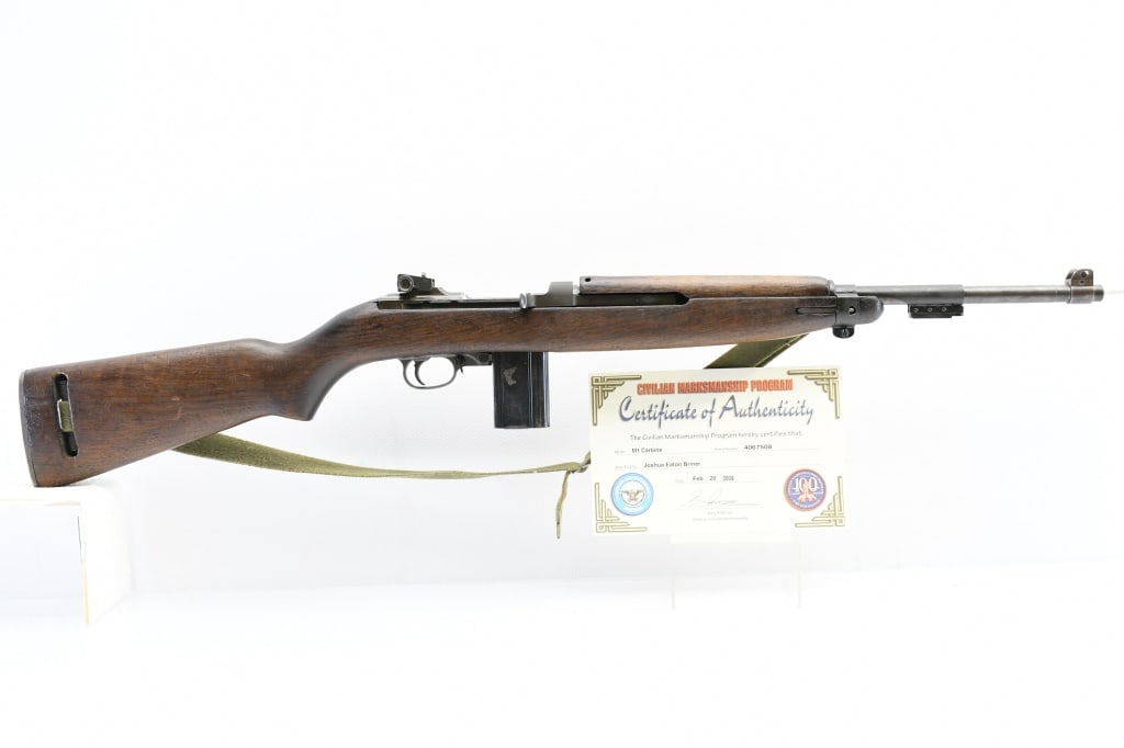 1944 Underwood-Elliot-Fisher M1 Carbine, 30 Carbine, Semi-Auto (CMP), SN - 4067508: According to the U.S. M1 Carbine Serial Numbers production chart, this Underwood-Elliot-Fisher U.S. Carbine was produced in 1944, although the original barrel represents a December, 1943, production.