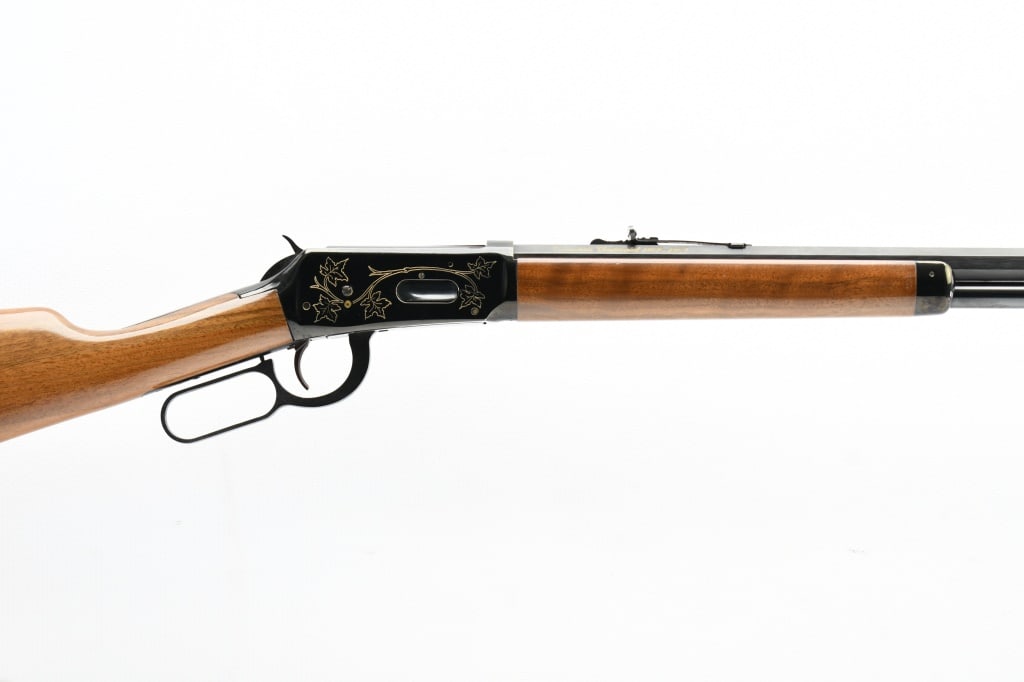1967 Winchester 1894 Canadian Centennial (26"), 30-30 Win., Lever-Action, SN - 47992: This Winchester "Canadian Centennial 1867-1967" Commemorative Model 94 Rifle was produced in 1967. SPECS: Smooth walnut stock with gloss finish, scroll engraved receiver with gold inlayed Canadian lea