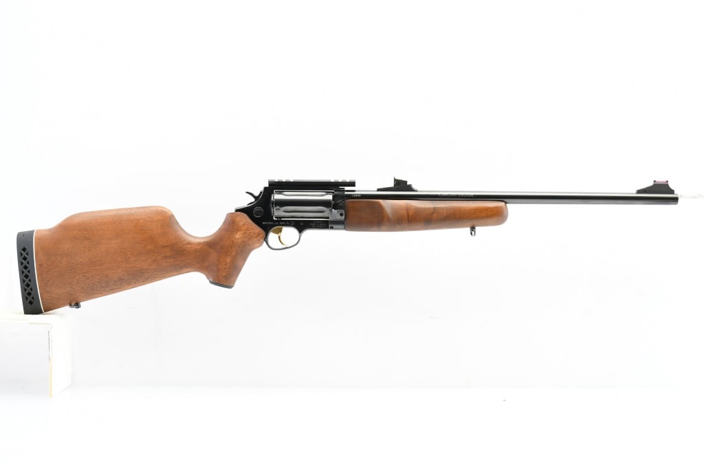 Taurus Circuit Judge, 45LC & 410 Ga., Revolving Rifle/ Shotgun (18.5"), SN - EU3659: Illinois Residents May Not Participate In This Lot (Any shotgun with a revolving cylinder = Illinois Banned Item). TAURUS INFO: Some call it “the best of both worlds”, Taurus calls it the 