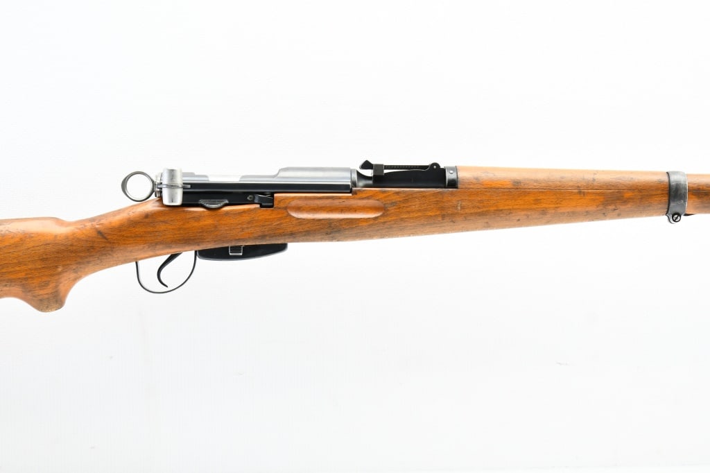 1952 Swiss K31 (25.5"), 7.5X55 Swiss, Straight Pull, SN - 217103: According to the Production Dates For K31 Swiss Rifle Serial Numbers chart, this K31 was produced in 1952. This gun is visible numbers matching: barrel, receiver, bolt & magazine; the bolt is stamped