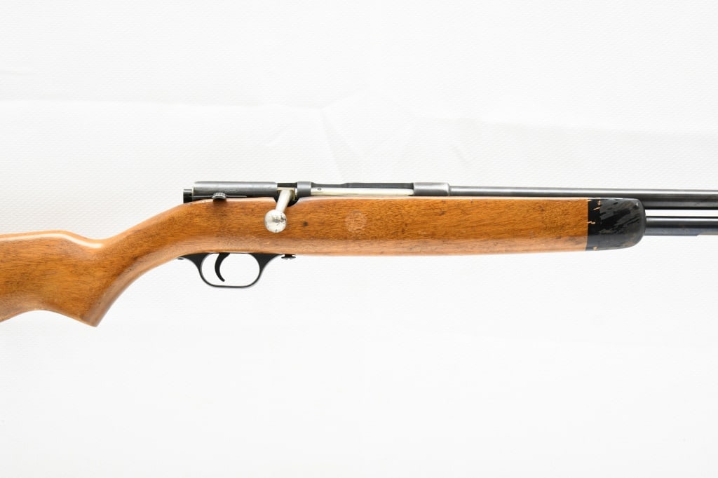 1940s J. Stevens Model 59A (24"), 41 Ga., Bolt-Action: SPECS: Smooth one-piece hardwood stock with glossed finish & black forearm tip, black ribbed buttpad, chrome bolt handle, 24" barrel with approximate FULL choke, silver bead front sight, tube magazine