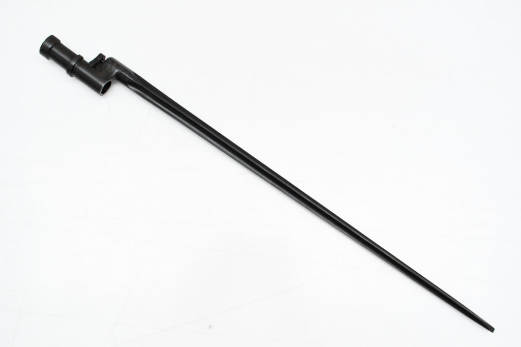 Russian M1891/30 Socket Spike Bayonet (17" Blade): This socket spike-style bayonet is for use with the 7.62mm M1891/30 Mosin-Nagant rifle. SPECS: 17" Spike blade and 19.75" overall length. ADDITIONAL INFO: The M1891/30 was Soviet Russia's standard ser