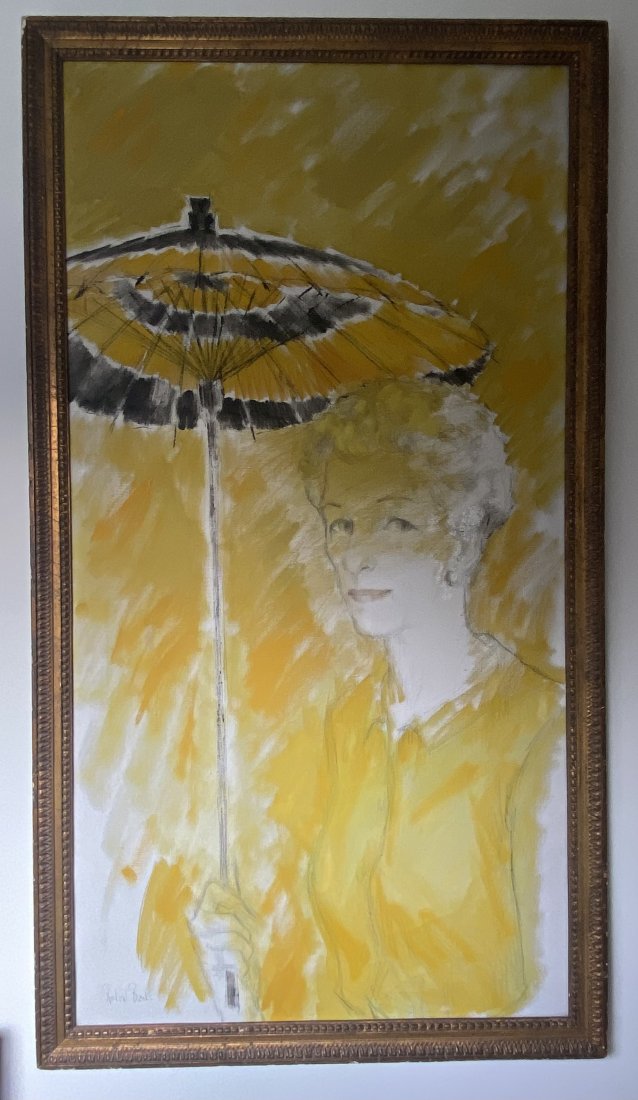 society painter Richard Banks (1929-1995) acrylic painting of Mrs Chester Tate (1 of 5)