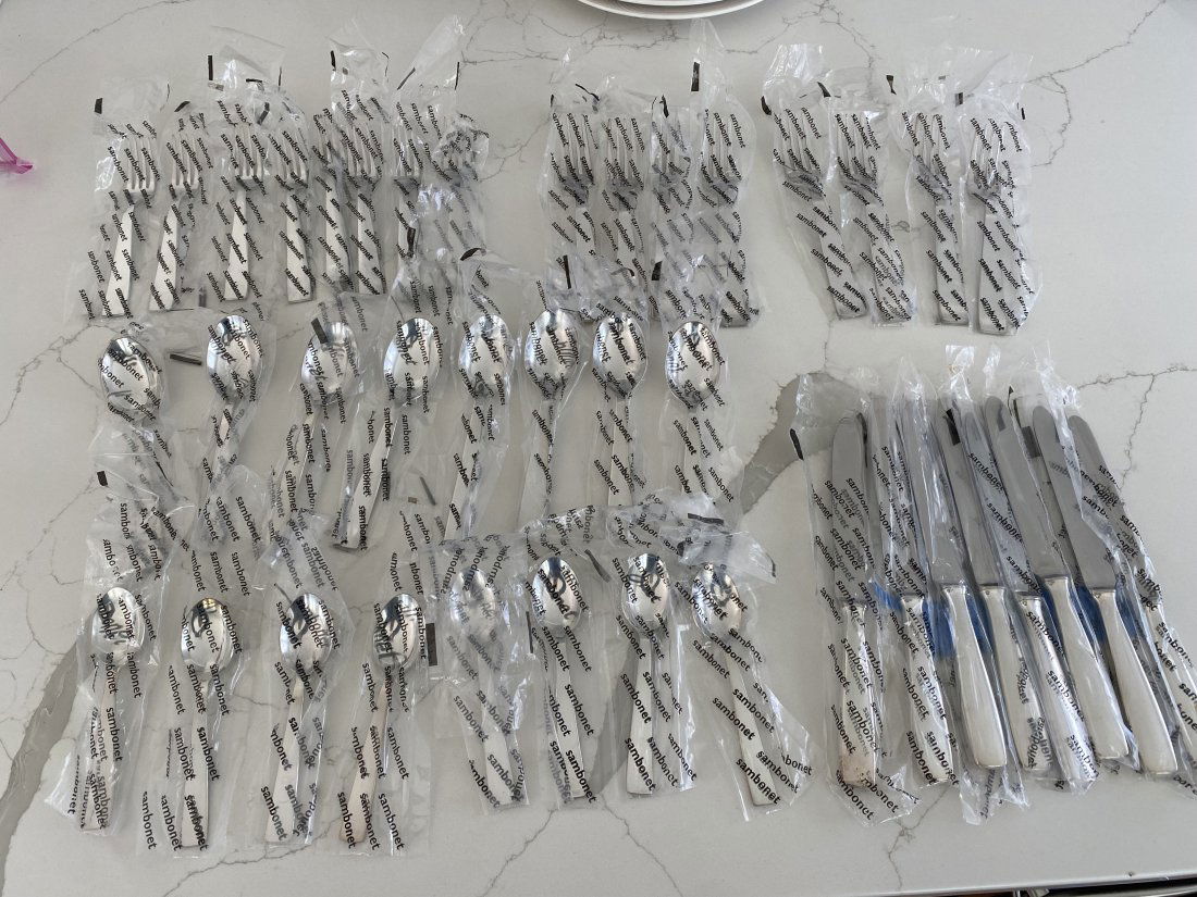 Set of eight place settings Sambonet Gio Ponti silver-plate flatware unused Italy (1 of 9)