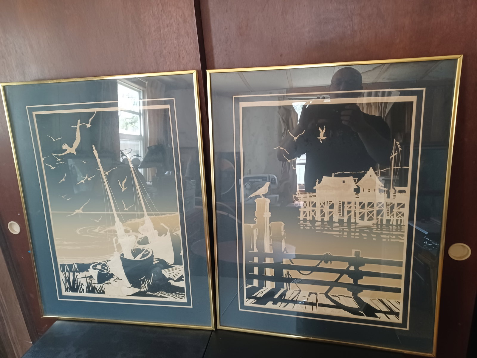 Pair of Roy Williams Embossed Serigraphs: see photos for details/ coastal morning and coastal evening