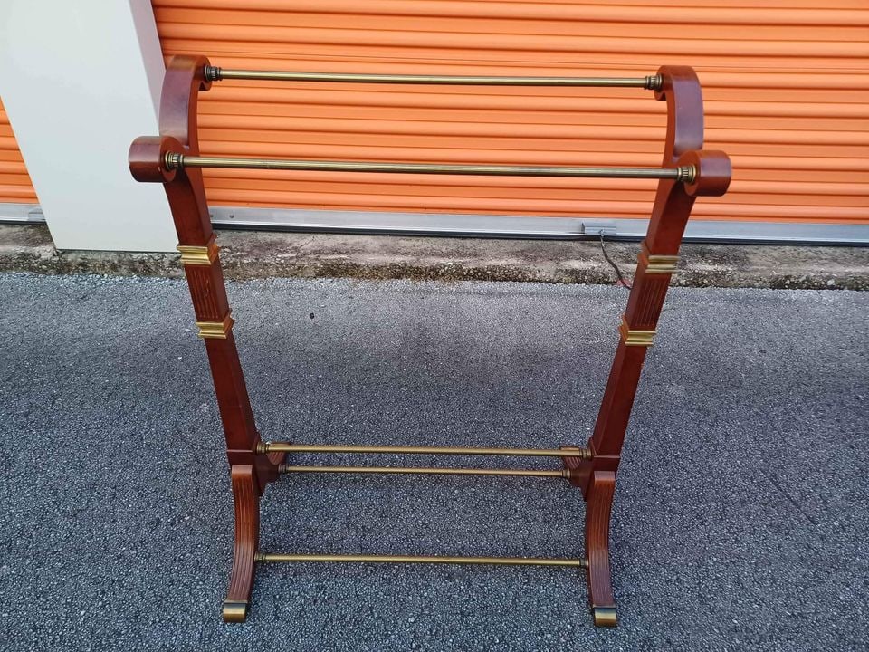 Wood And Brass Quilt Rack (1 of 5)
