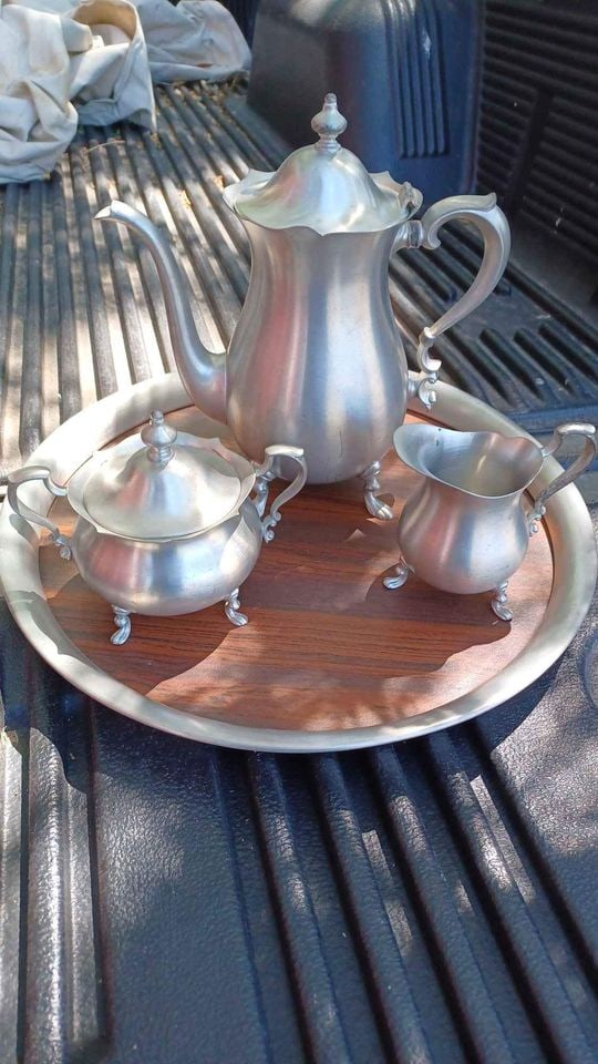 Vintage Mid Century Modern Poole Pewter Tea Set (1 of 6)