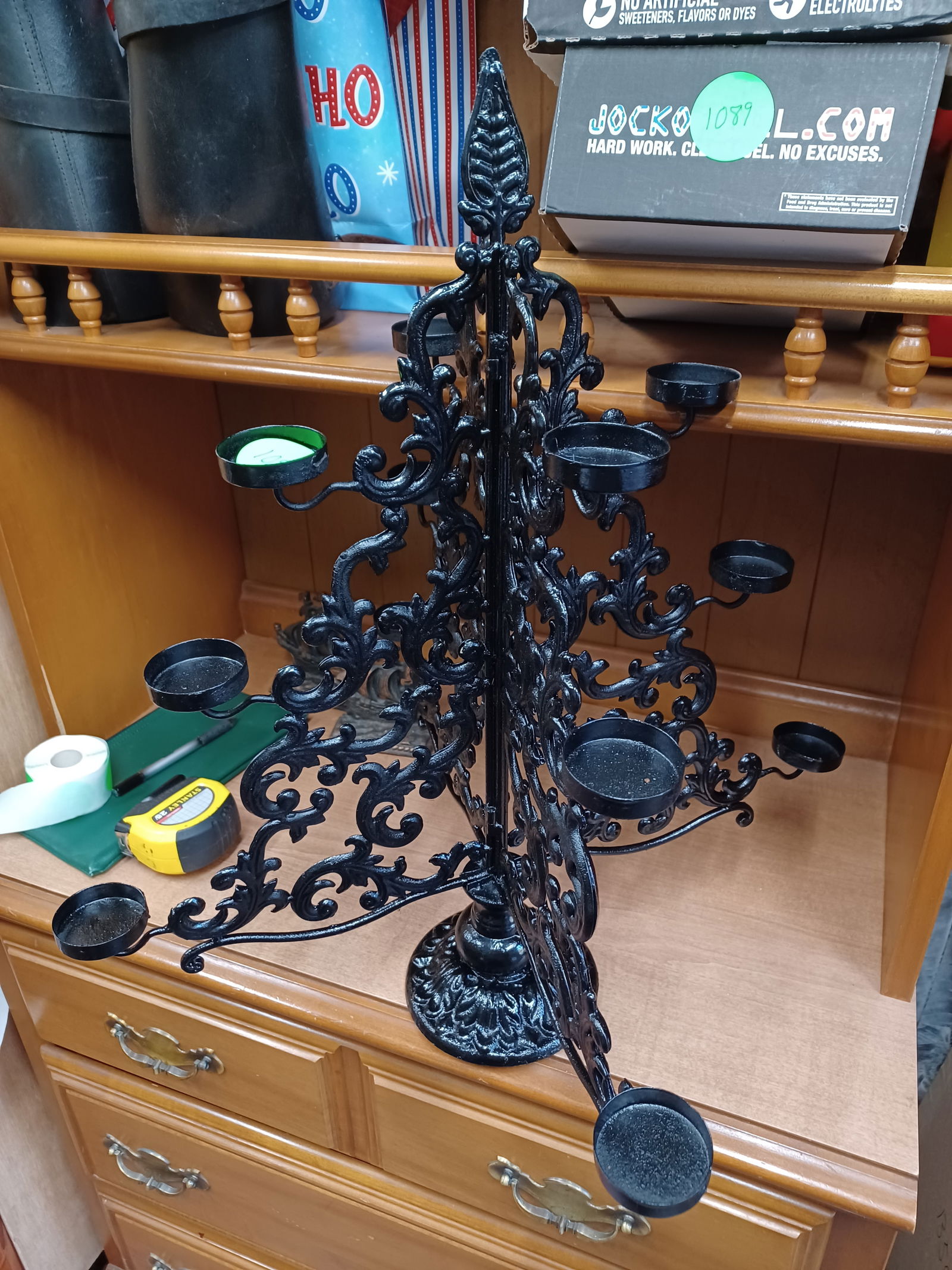 Vintage Wrought Iron Candle Tree: Very nice shape.