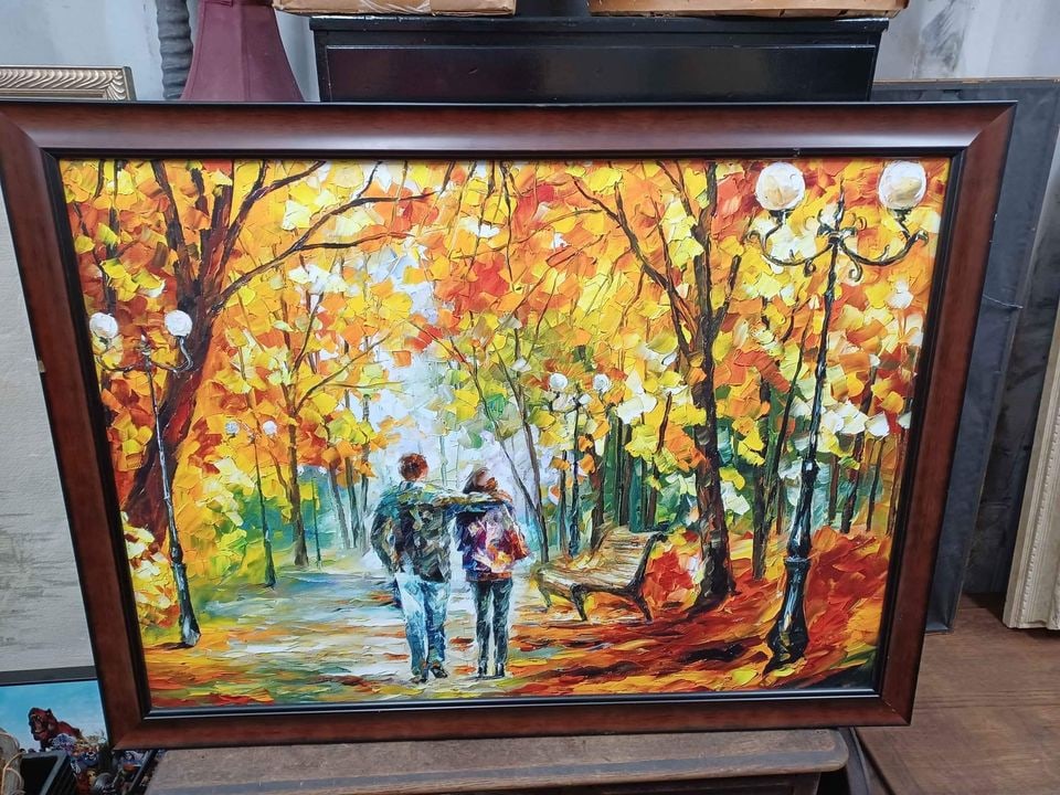 Contemporary Framed Print on Canvas Walk in Park (1 of 6)