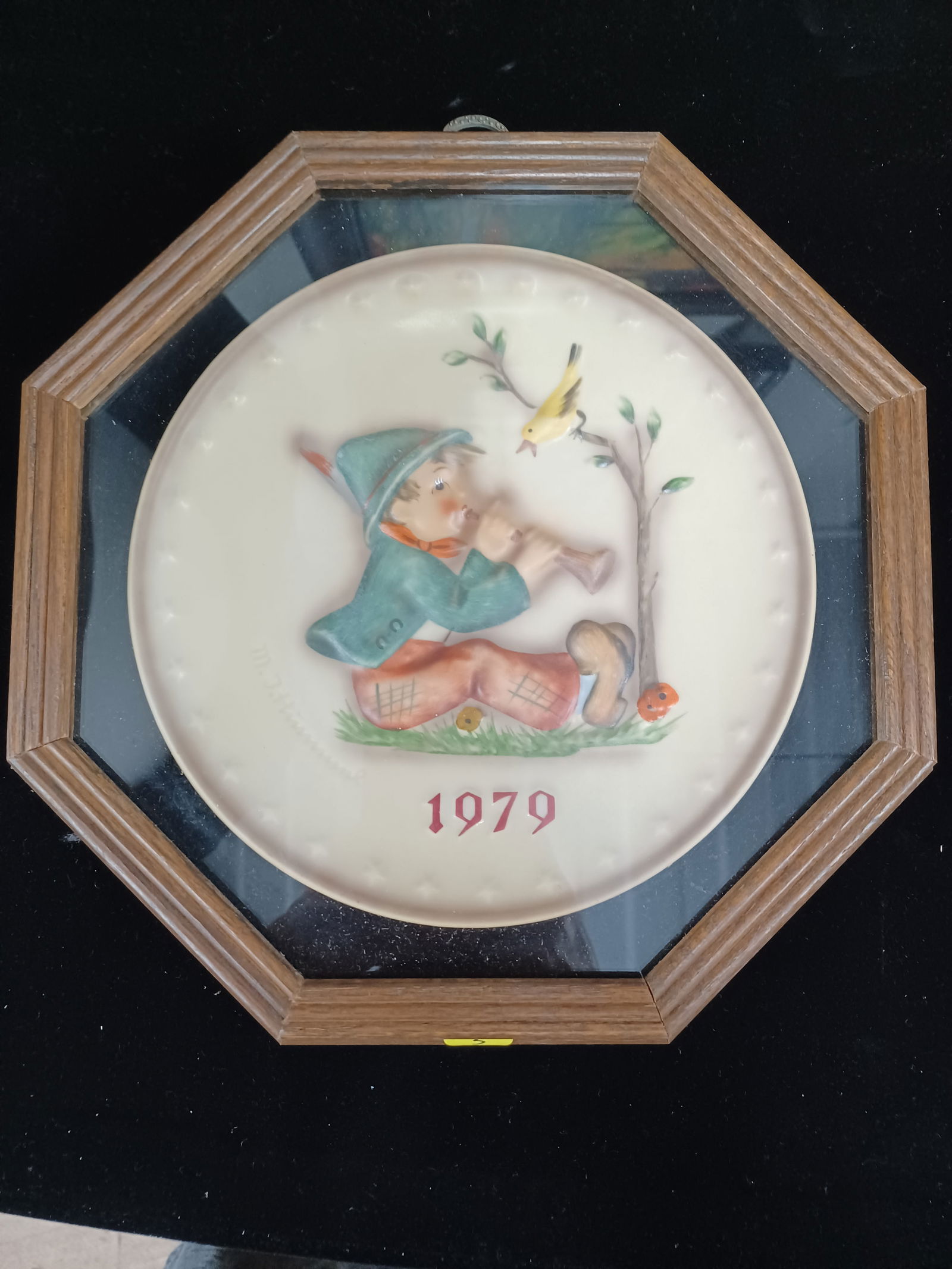 Vintage 1979 Hummel Plate Framed in wood case (1 of 3)
