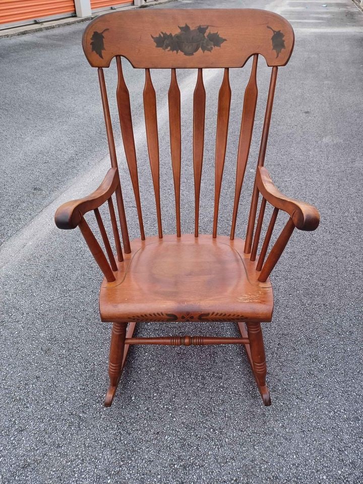 Vintage Cherry Wood Rocker (1 of 9)