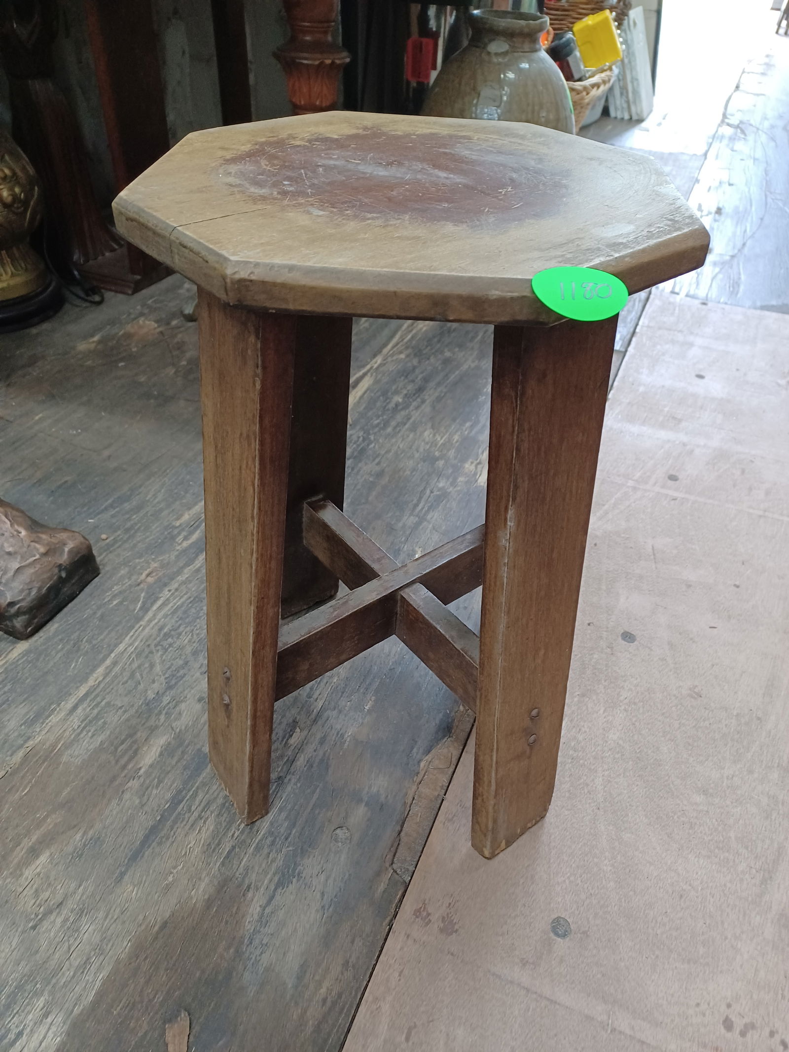 Vintage 1970's Walnut Stool or Plant Stand (1 of 4)