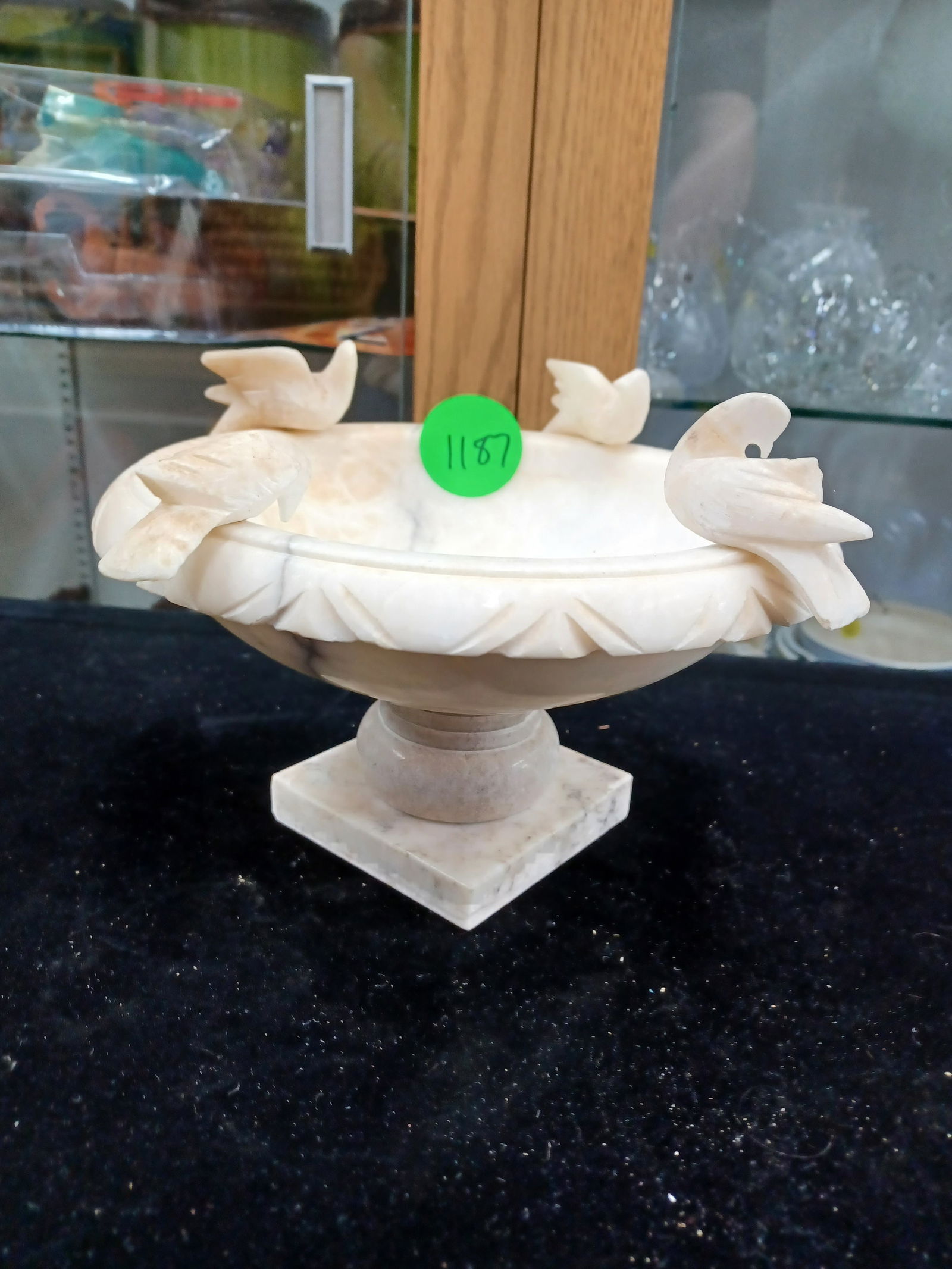 Vintage Carved Stone Bird Bath Bowl (1 of 5)