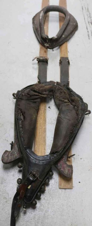 VINTAGE 1800's Horse Collars / One with Brass Bells (1 of 3)